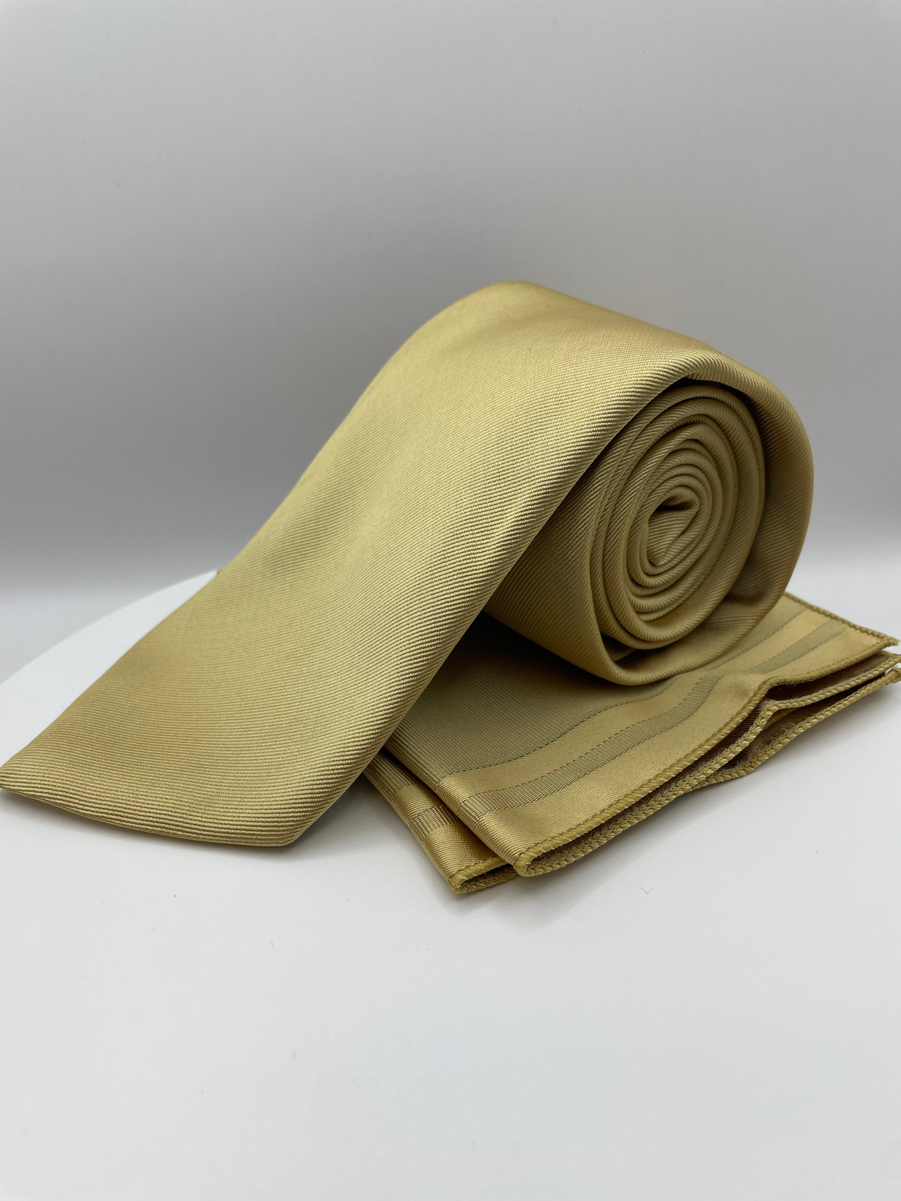 Goud Klassiek - Stropdas en Pochet - Model SP1083