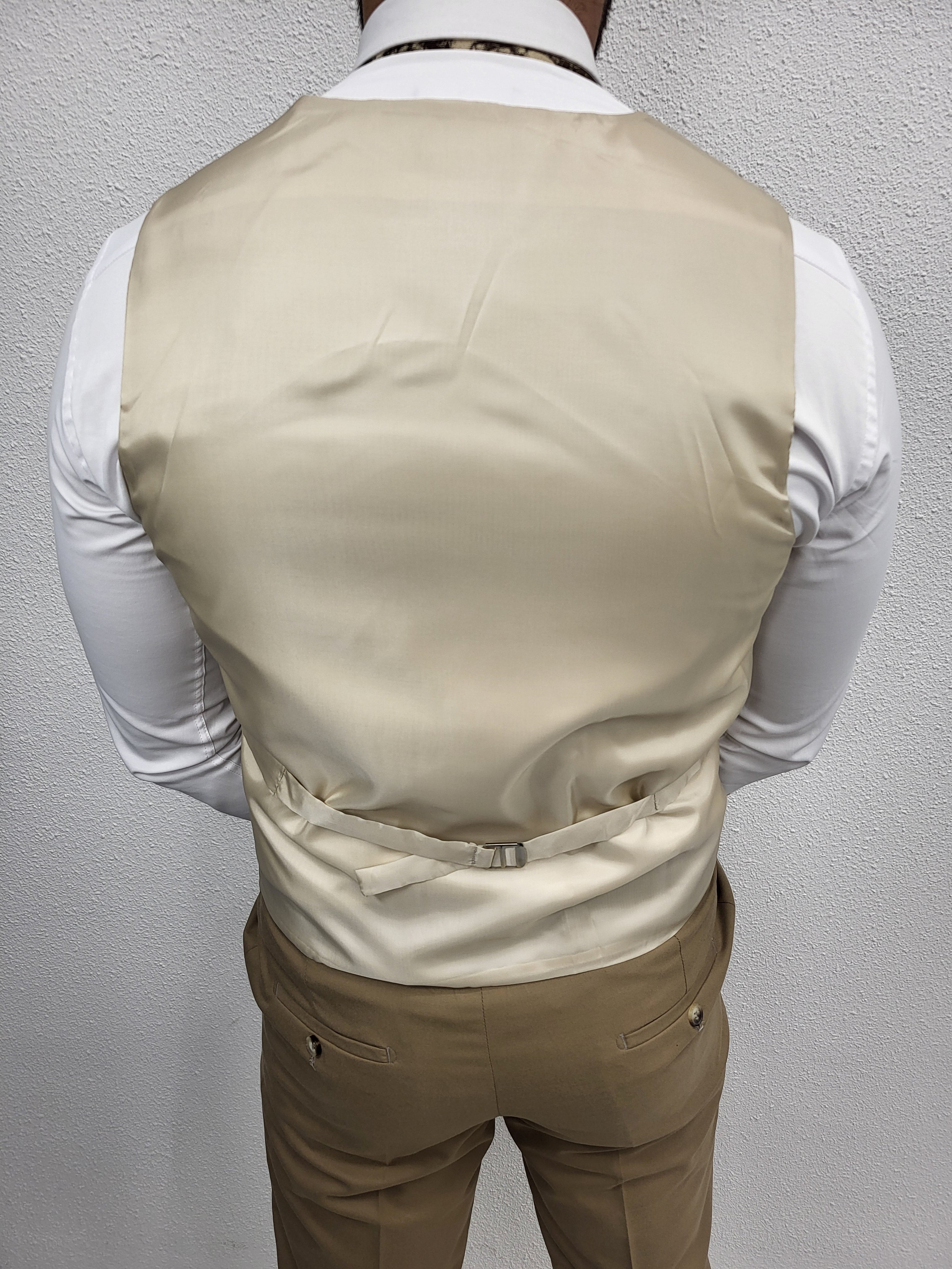 Alicante Beige Licht Bruin Combi Heren 3-delig Pak