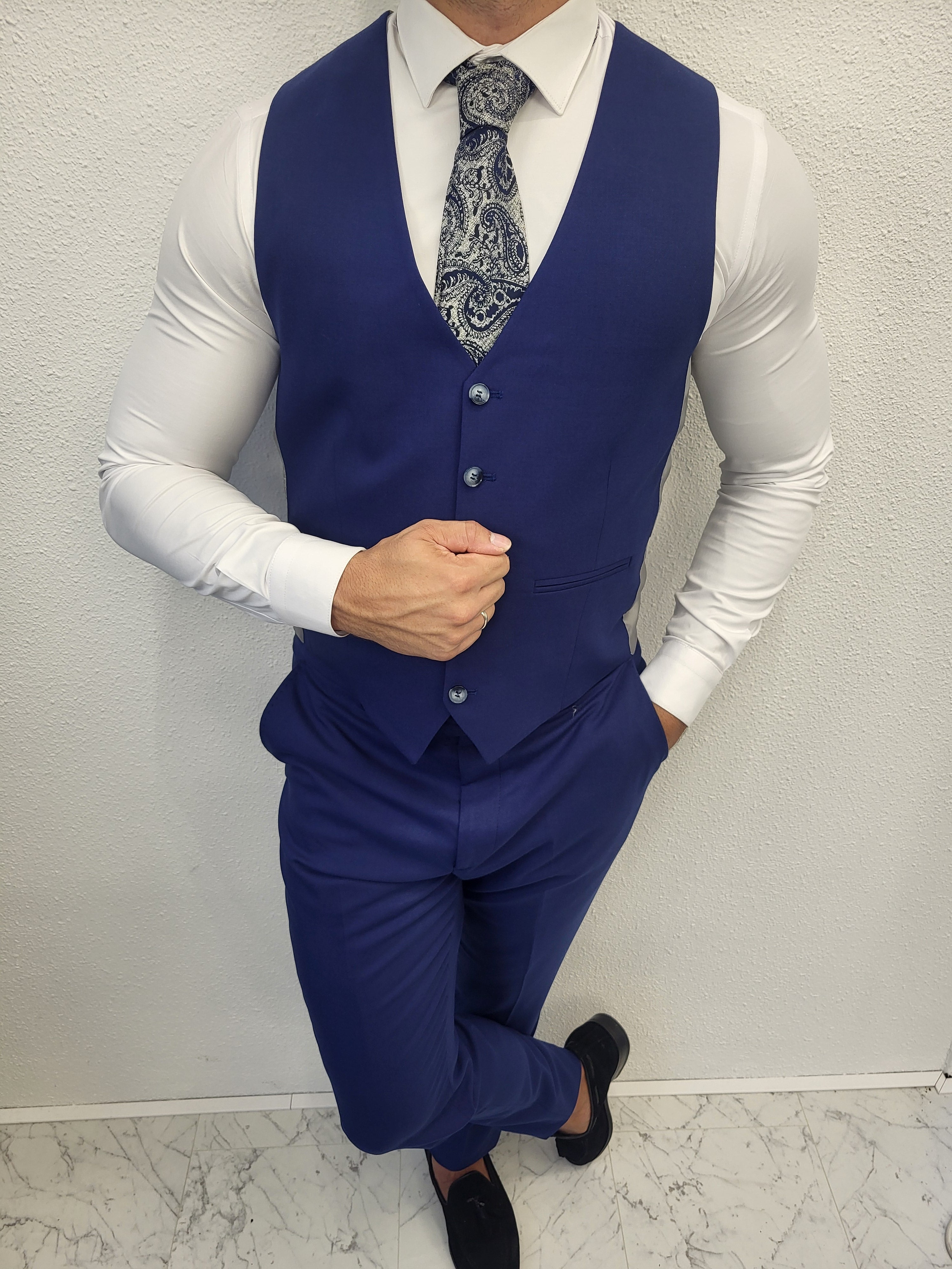 Alicante Blauw Combi Heren 3-delig Pak
