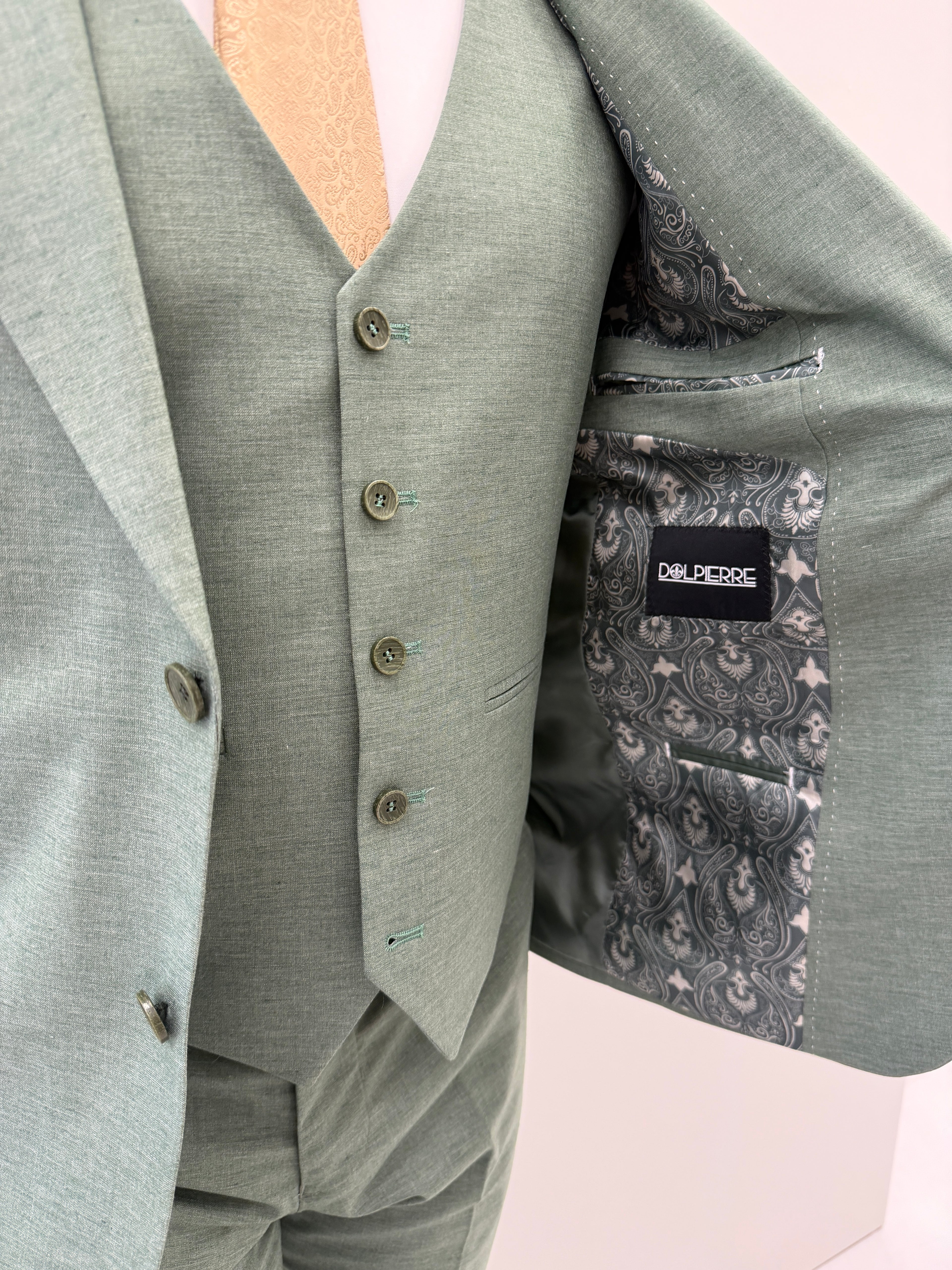 Almeria Pastel Groen Heren 3-delig Pak