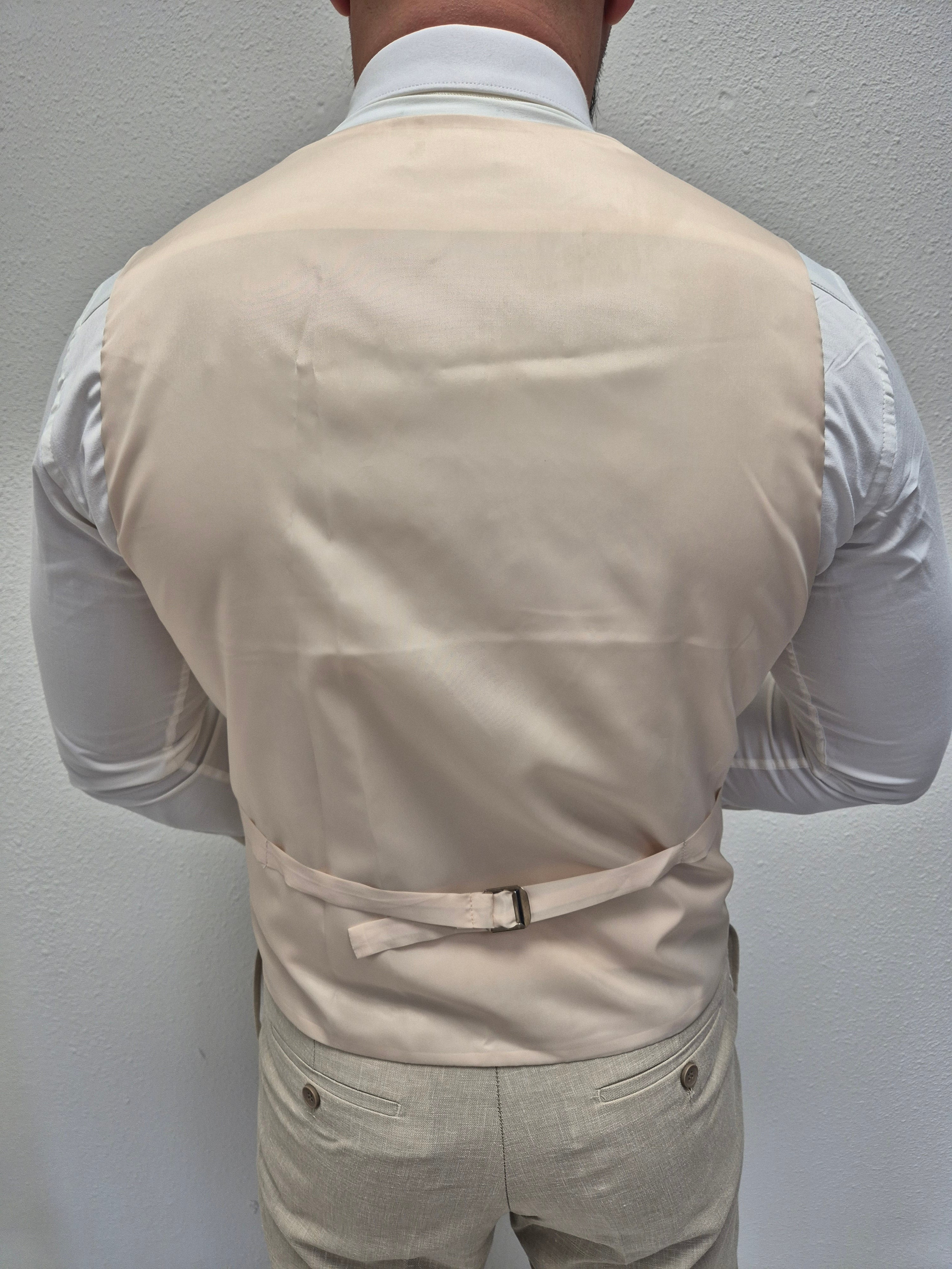 Amalfi Pastel Beige Heren 3-delig Pak Patroon