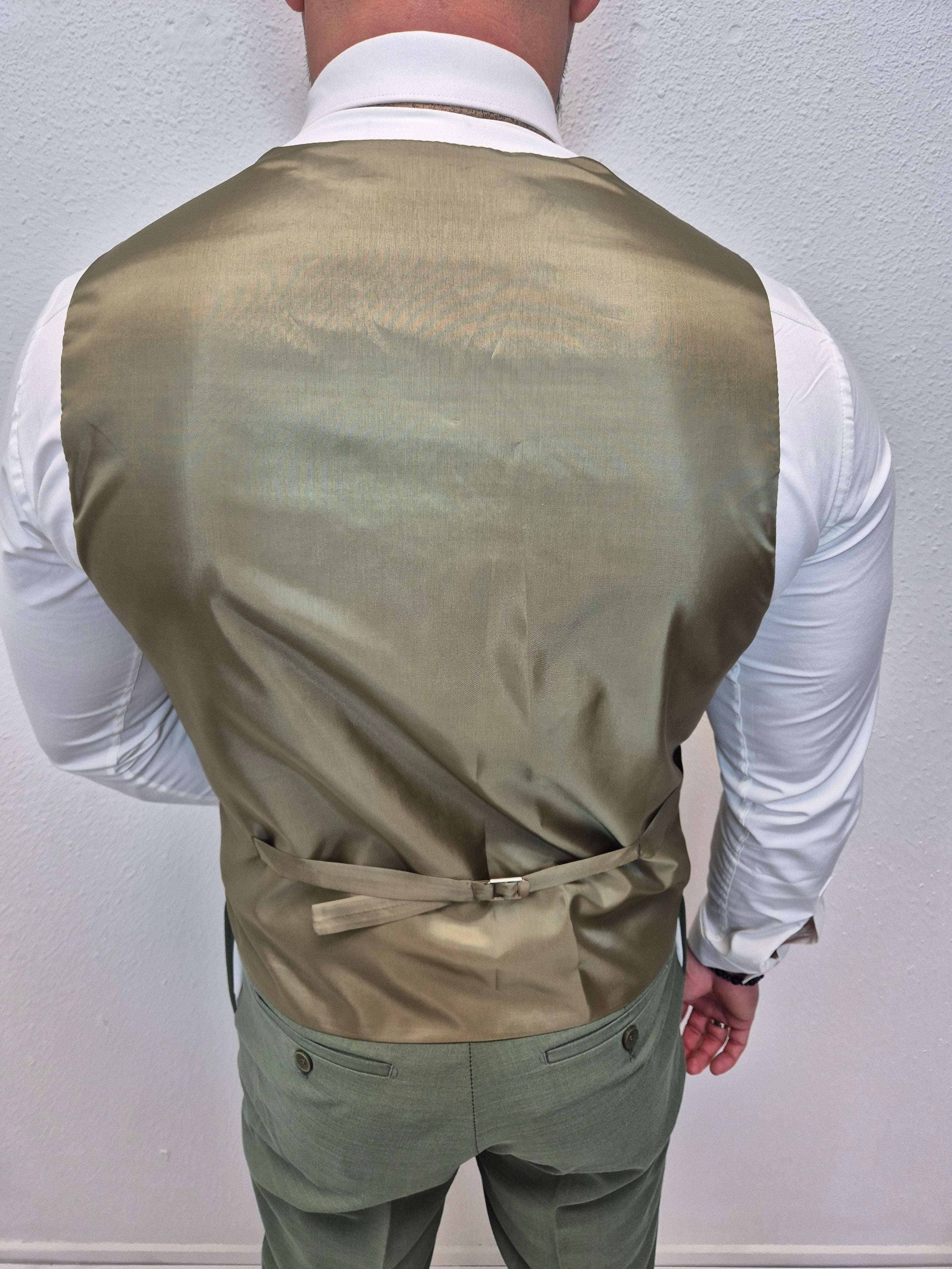 Amalfi Pastel Groen Heren 3-delig Pak Patroon