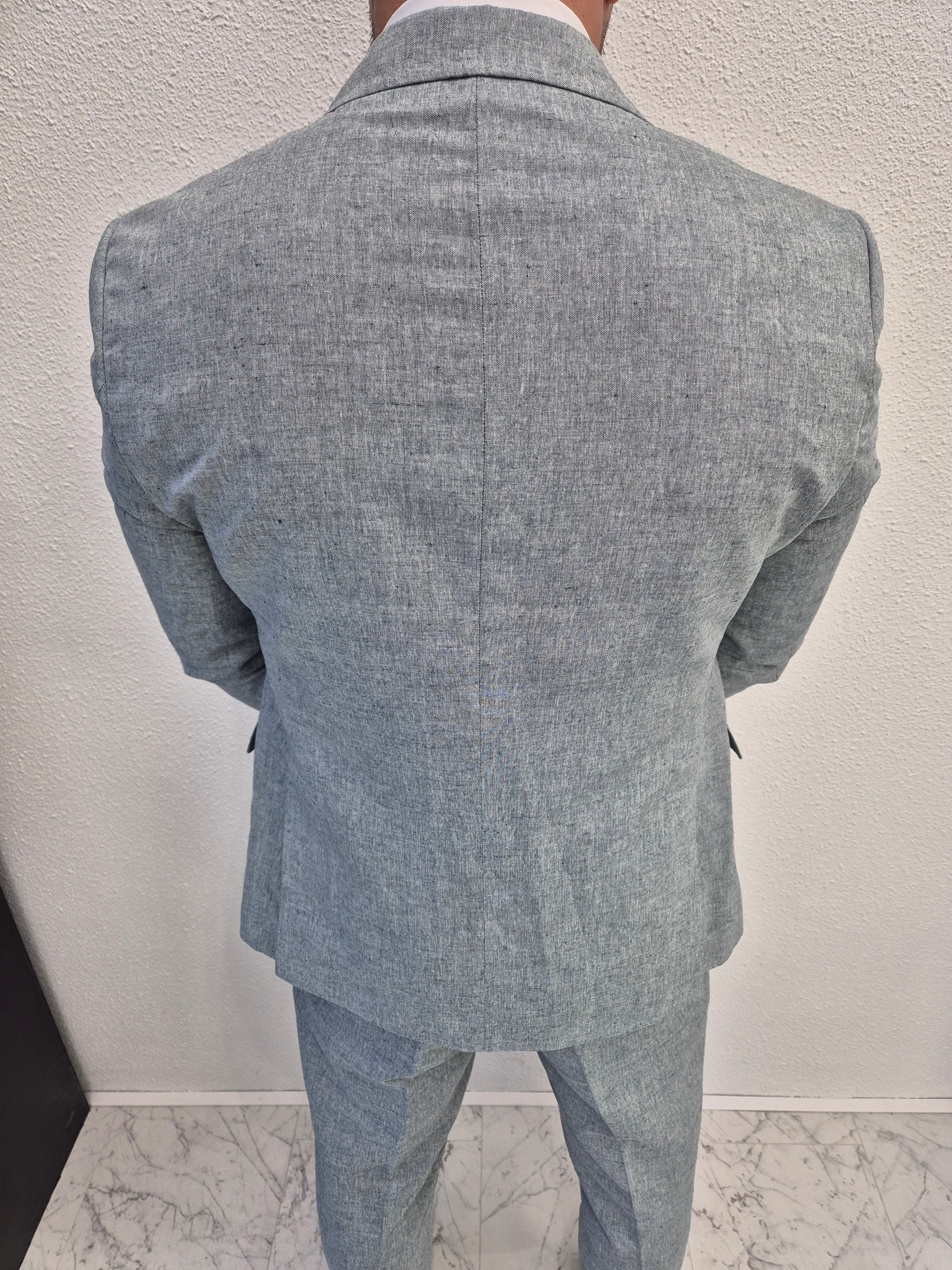 Cannes Heren 3-delig Pak Turquoise Blauw Patroon