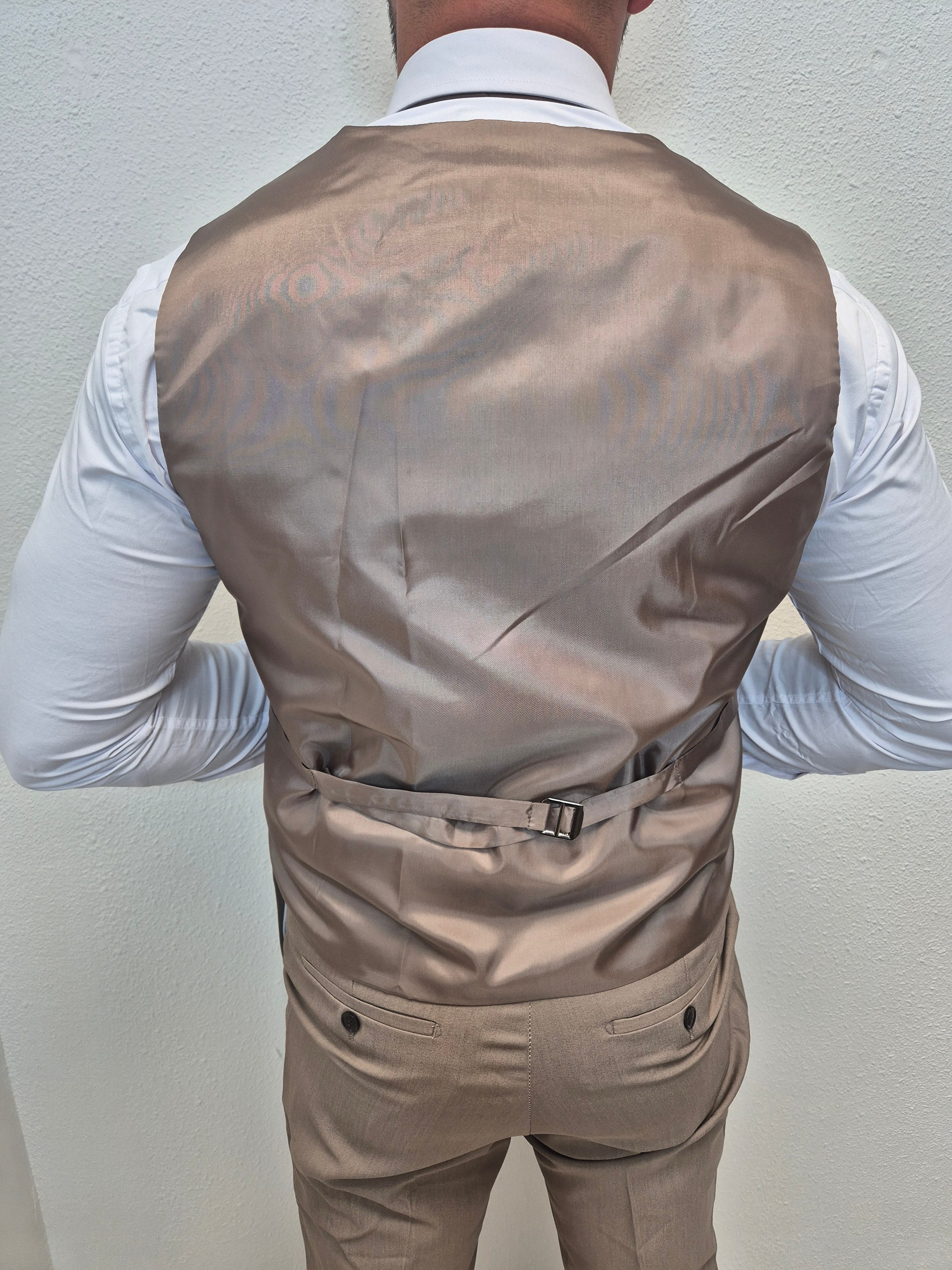 Casablanca Taupe Heren 3-delig Pak Klassiek