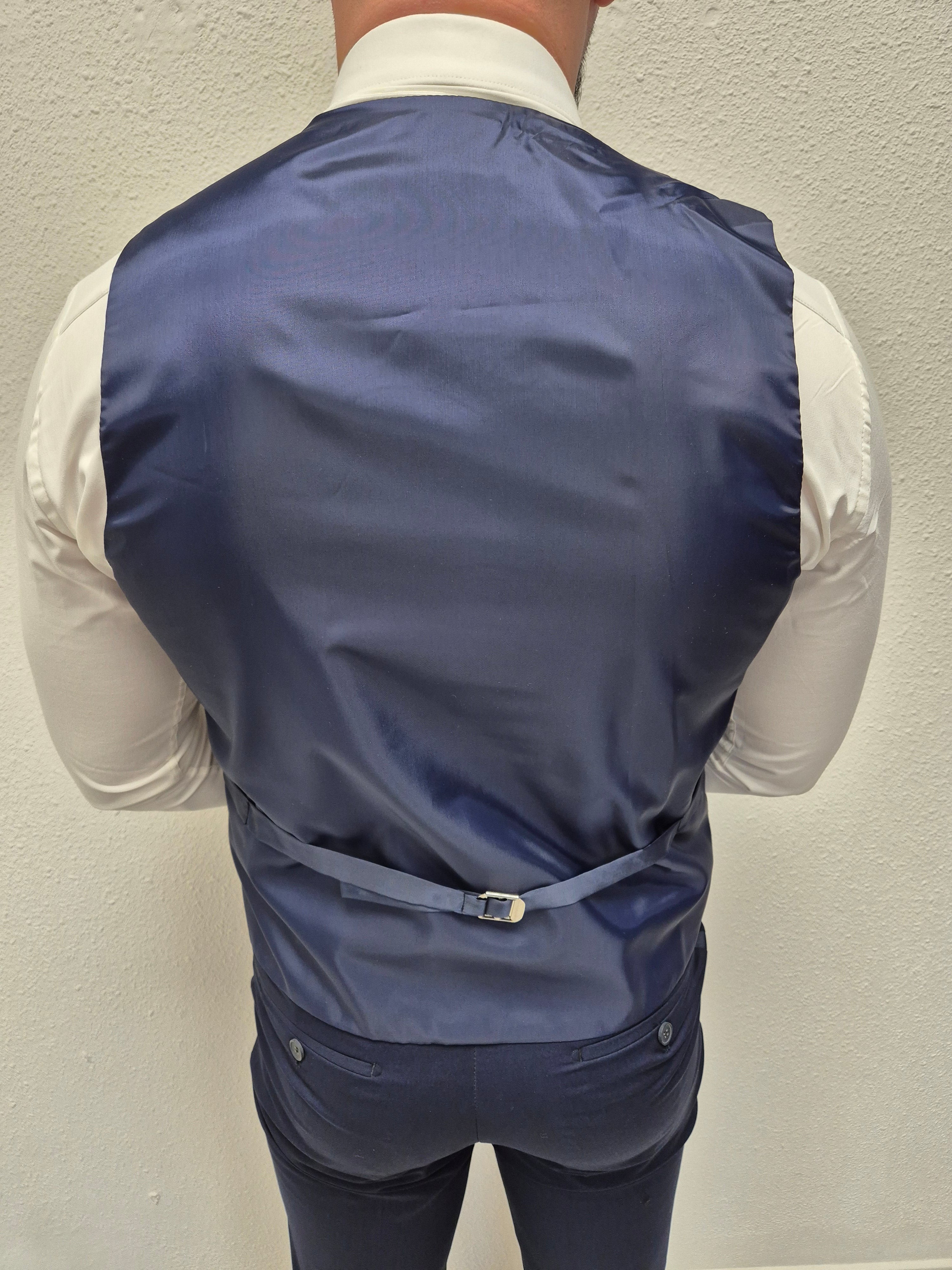 Havana Smoking Heren 3-delig Trouw Pak Tuxedo Donker Blauw