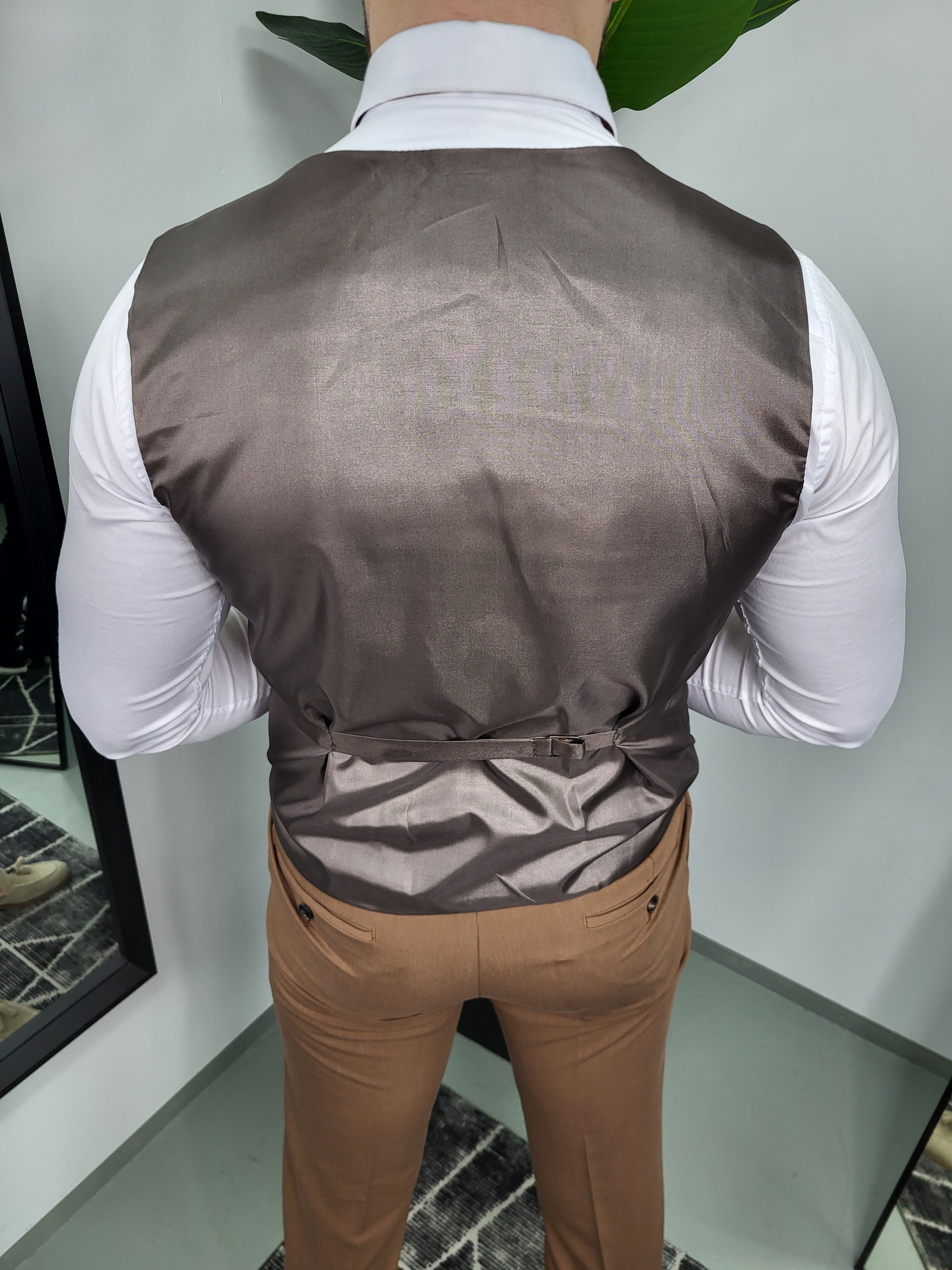 Ibiza Heren 3-delig Pak Beige Bruin Combi