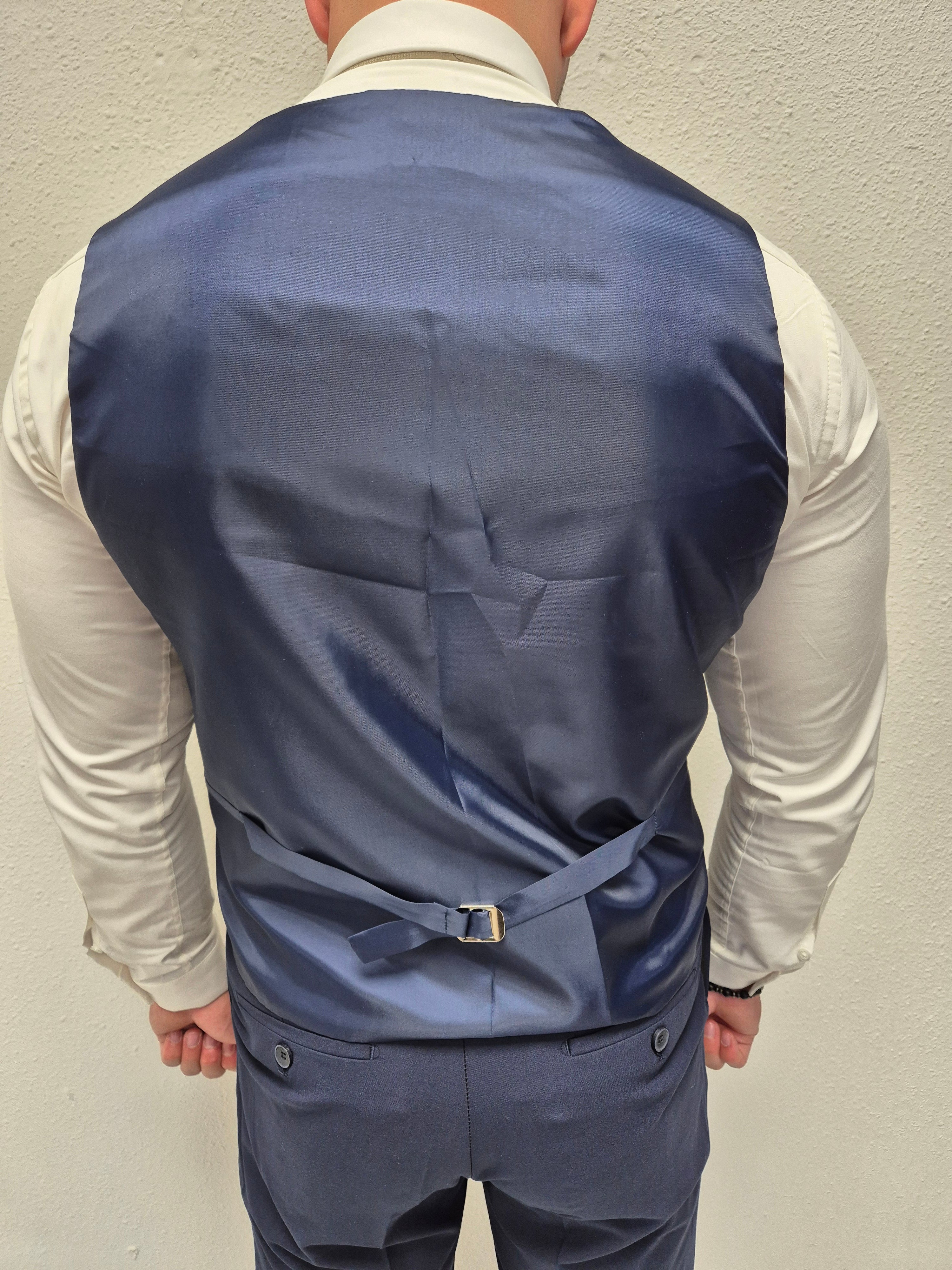 Kübi Marine Blauw Heren 3-delig Pak Klassiek