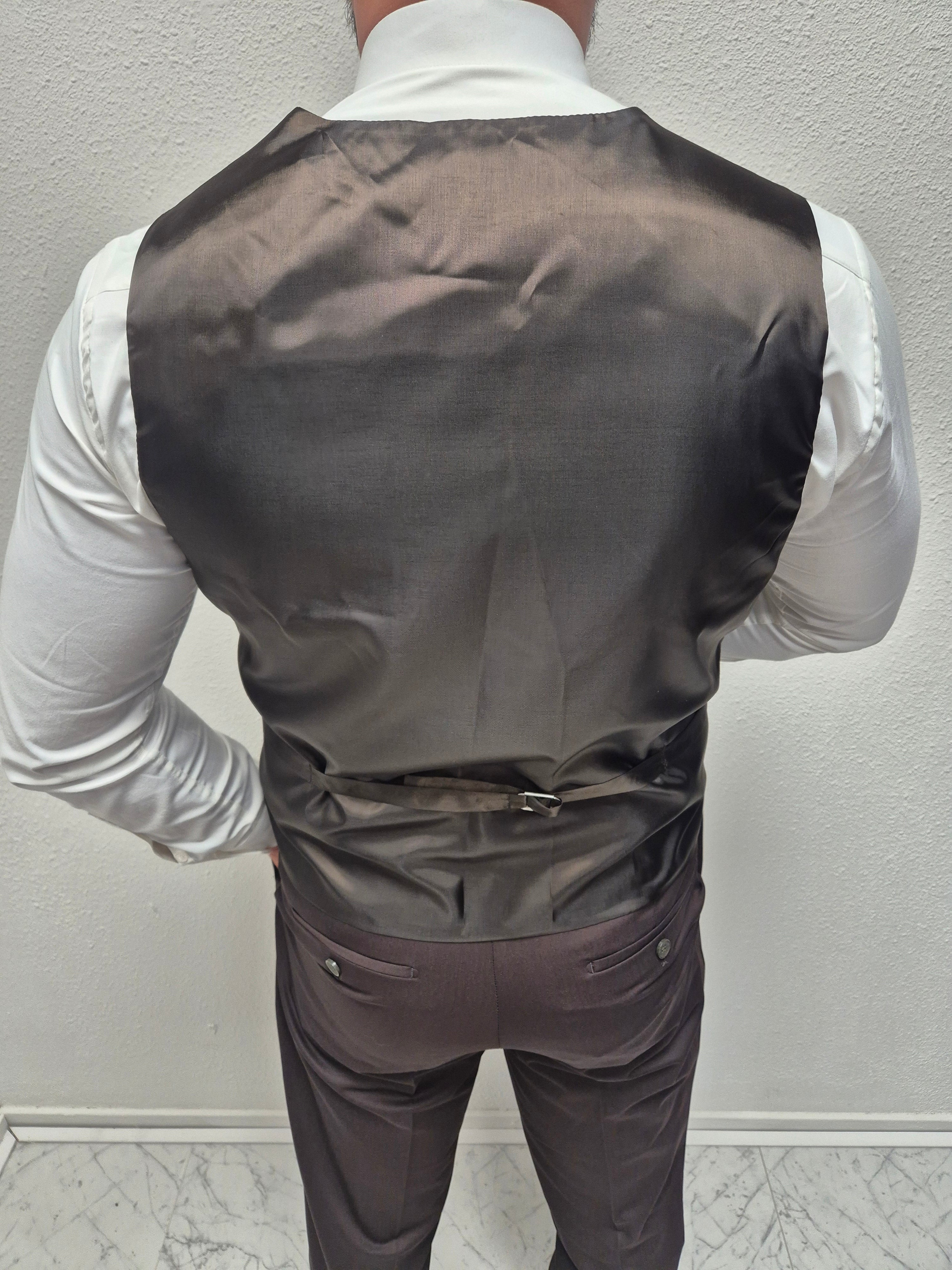 Milano Donker Bruin Heren 3-delig Pak Klassiek