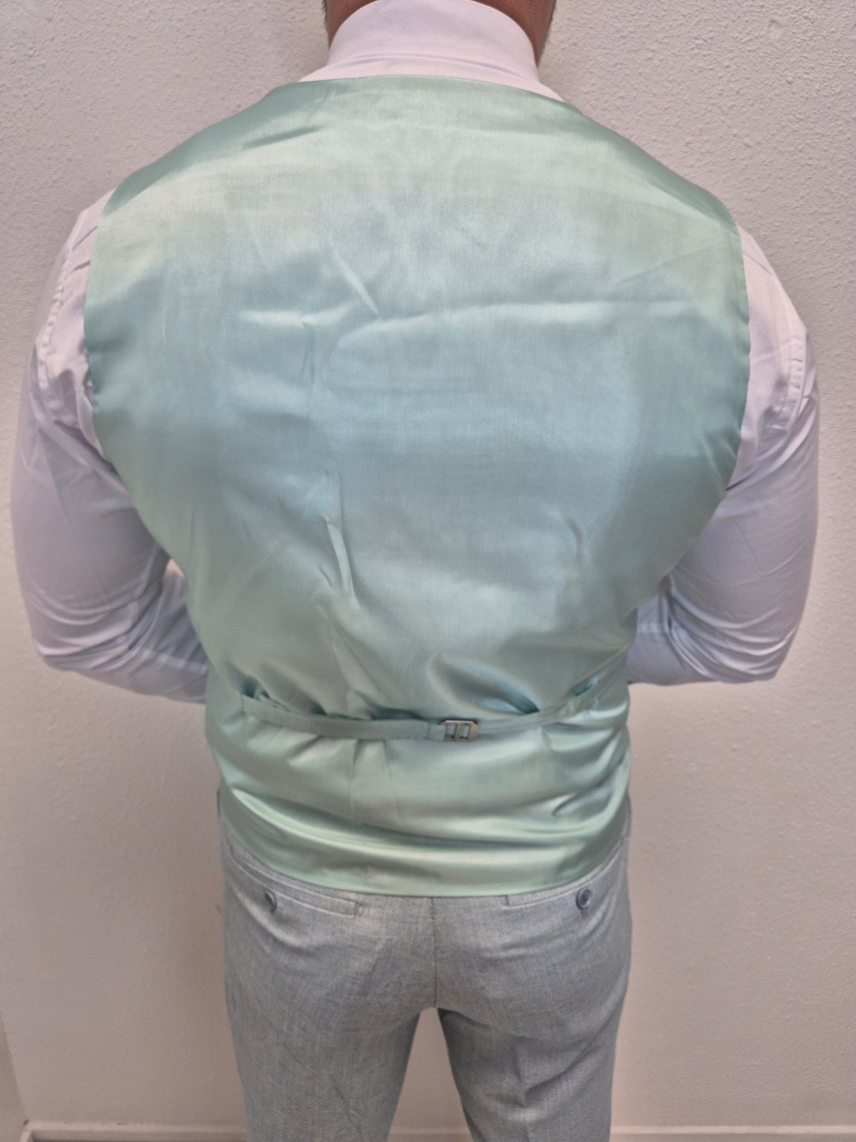 Rhodos Turquoise Blauw Heren 3-delig Pak Patroon