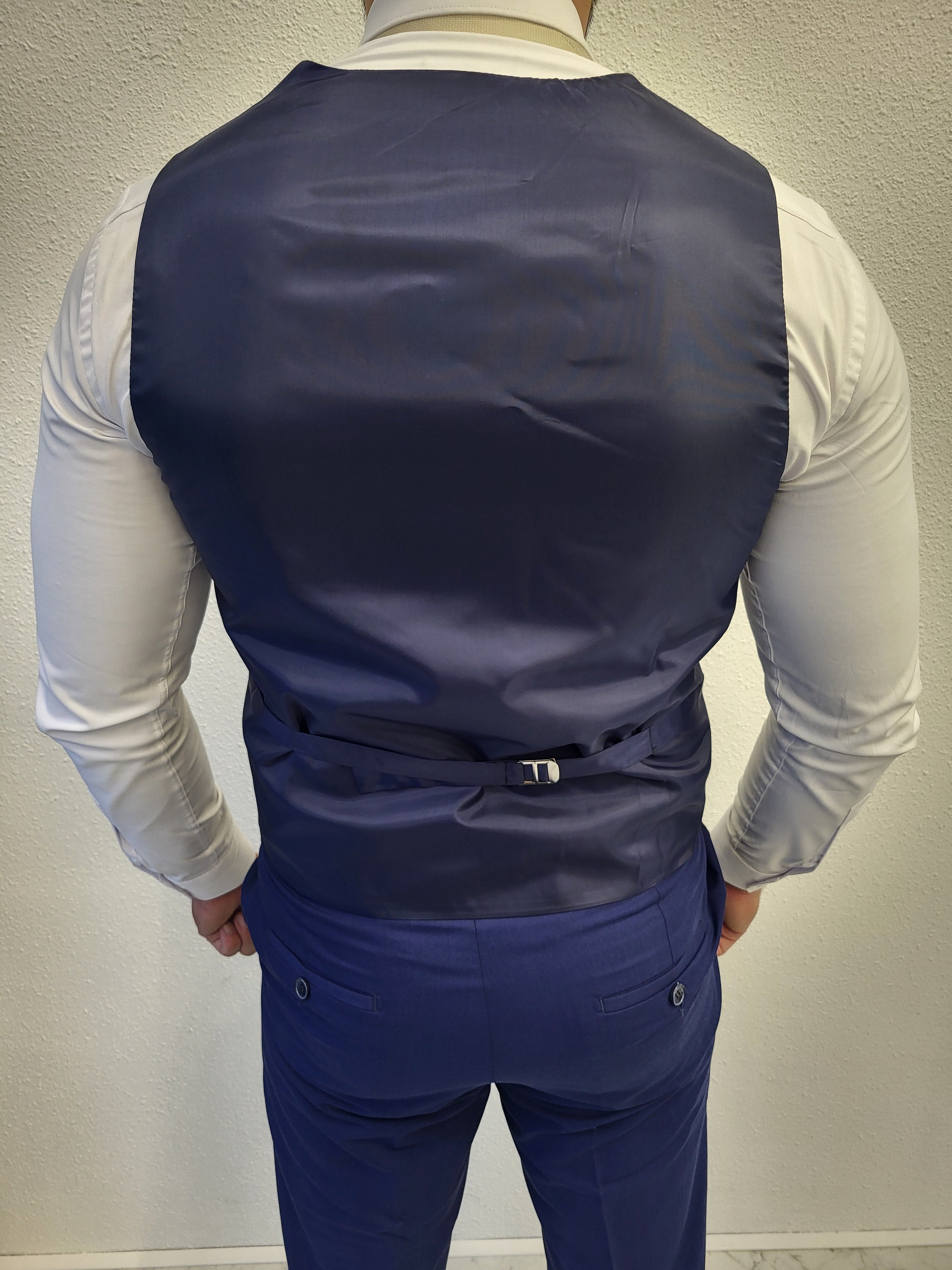 Santiago Blauw Beige Combi Heren 3-delig Pak Klassiek