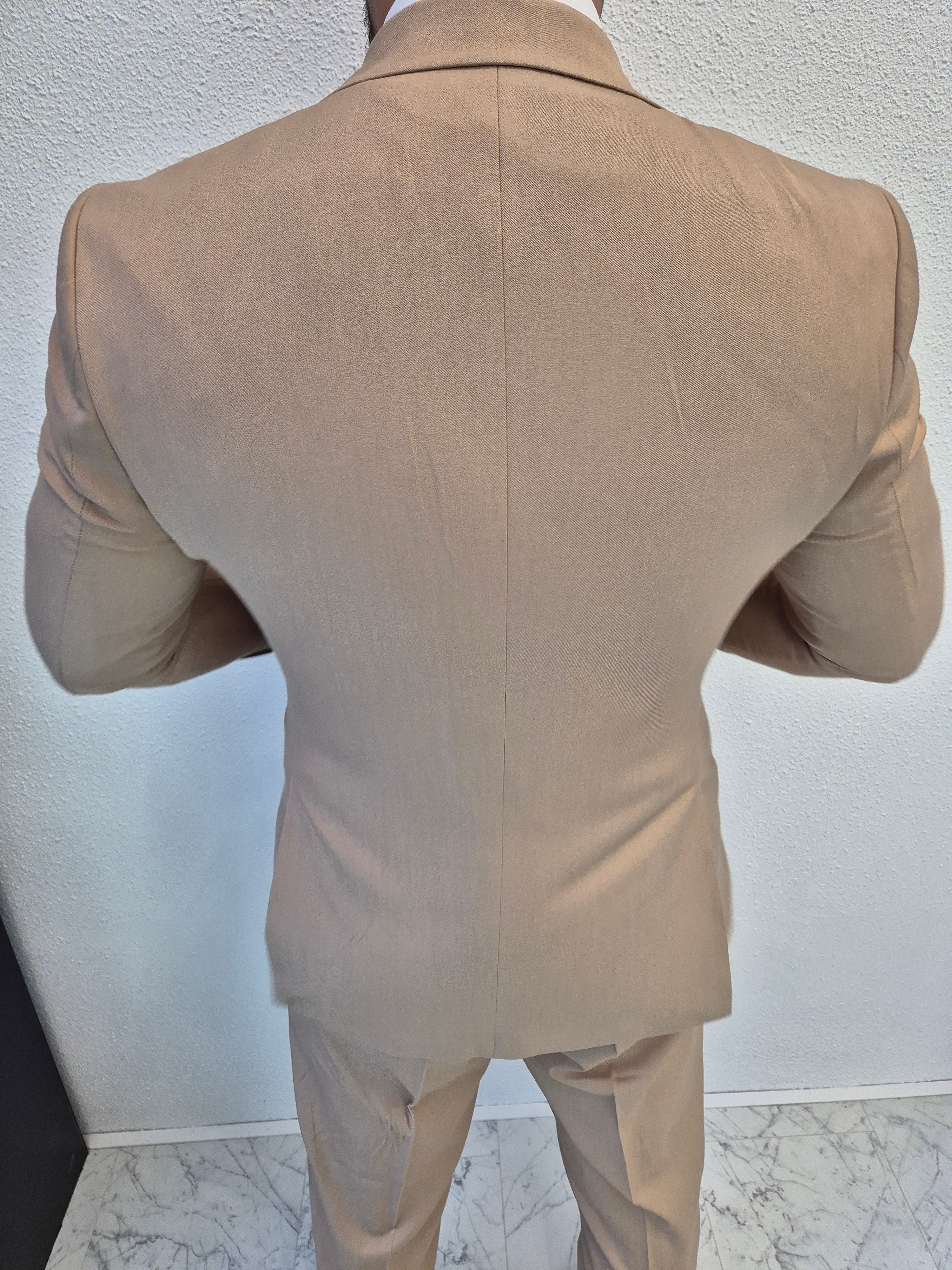 Santiago Heren 3-delig Pak Zand Beige Klassiek