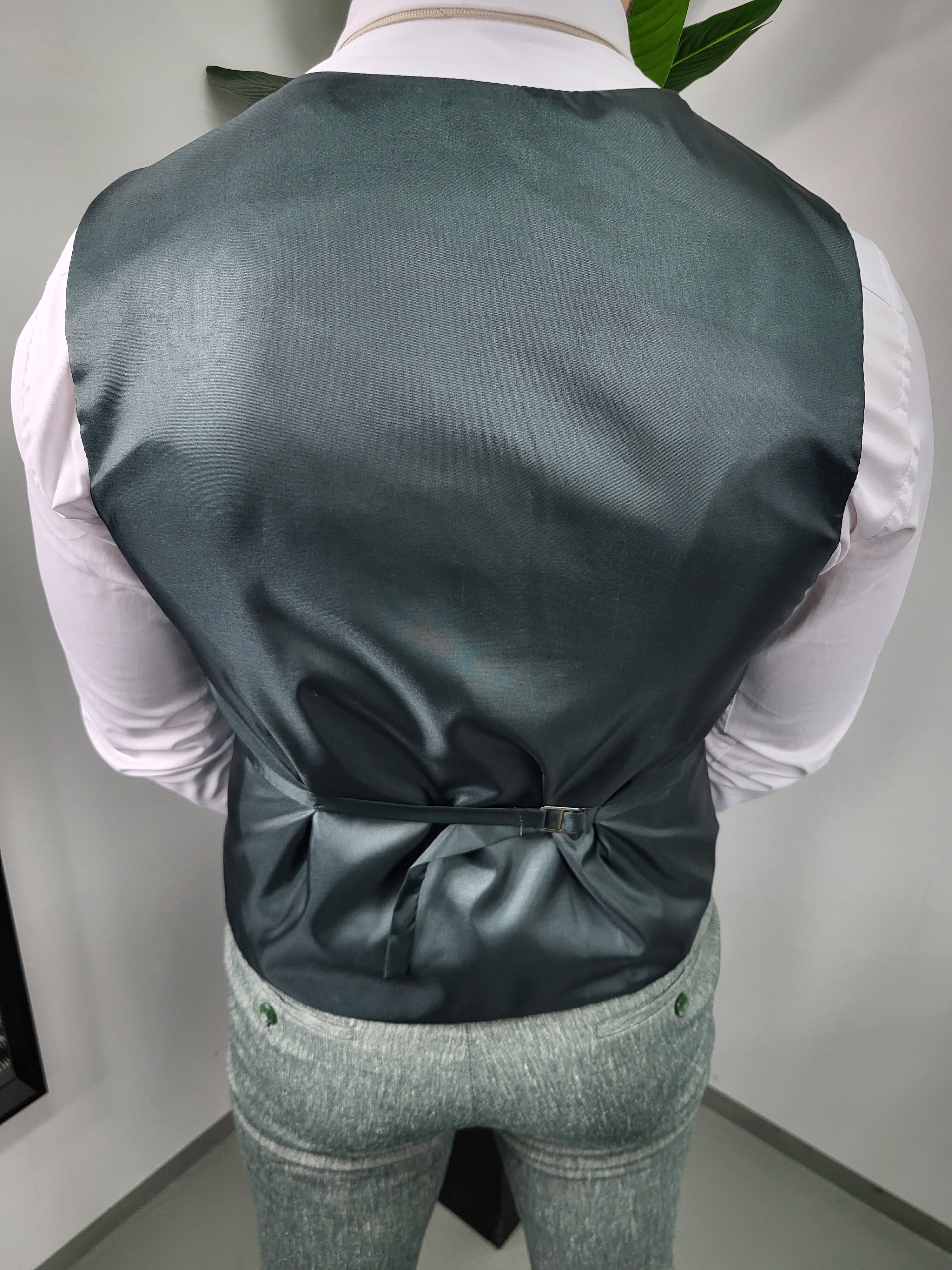 Santos Premium Heren 3-delig Pak Groen Patroon