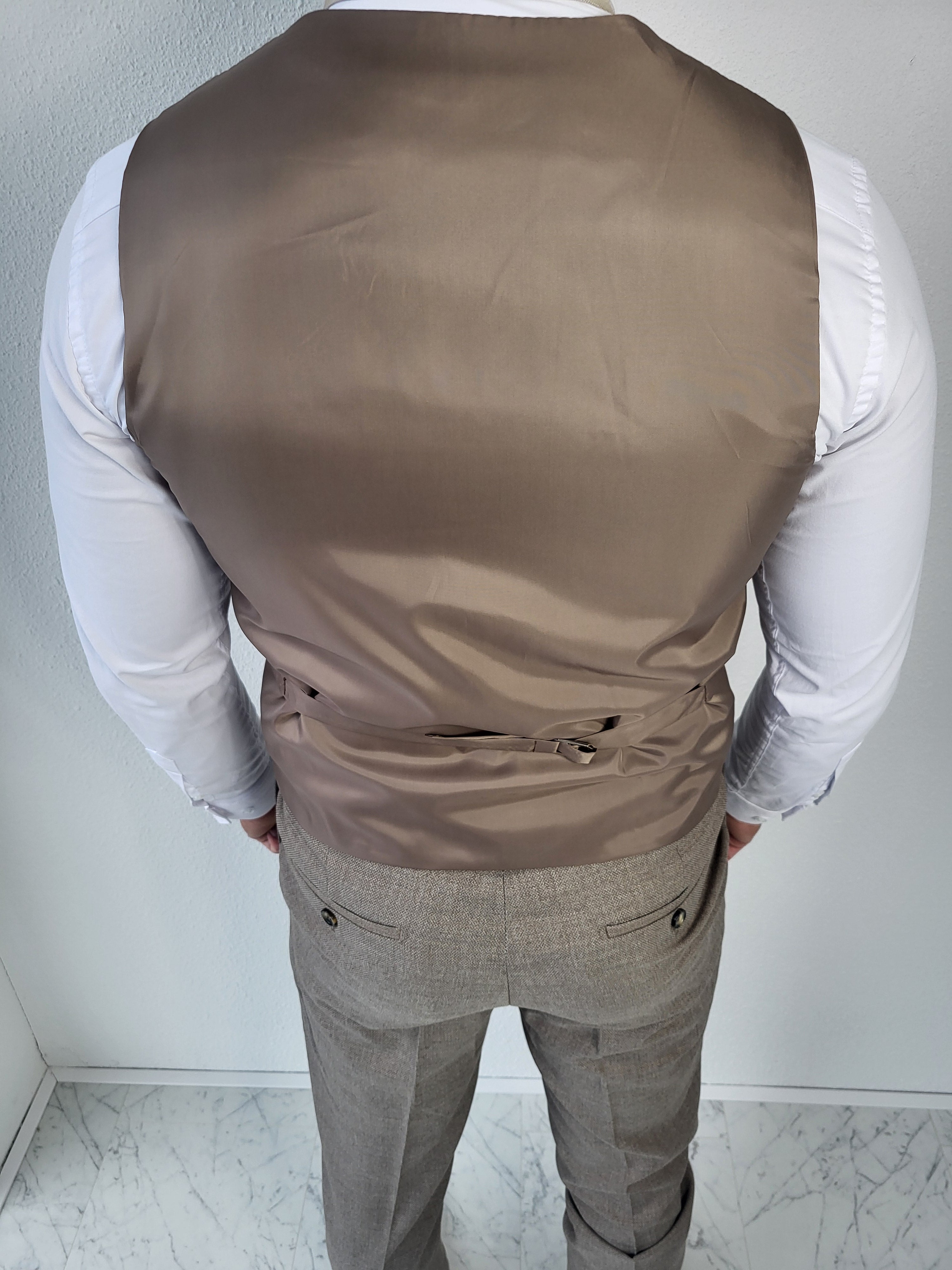 Toscane Taupe Pastel Bruin Heren 3-delig Pak
