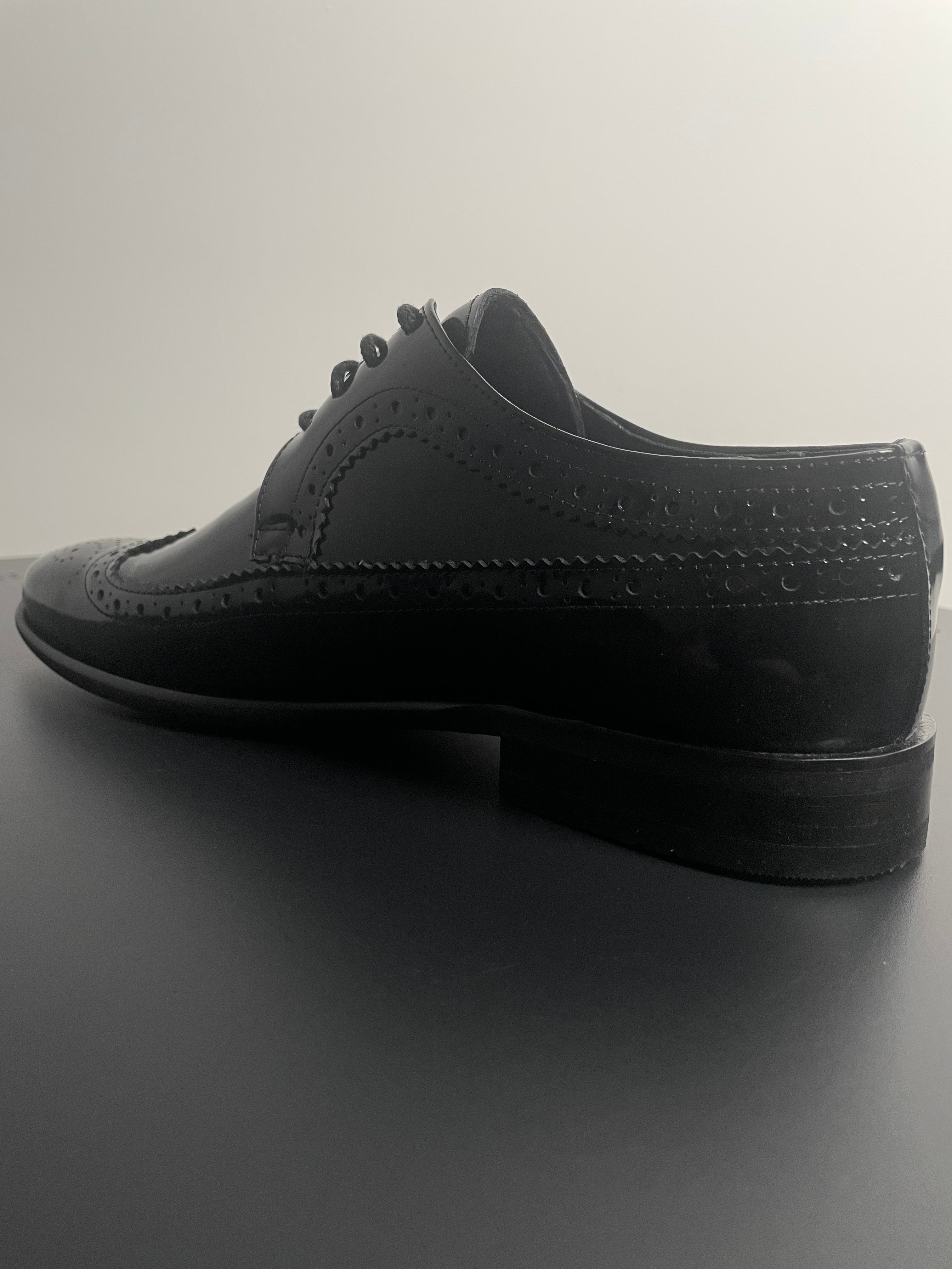 Mallorca Zwart Leren Glans Veterschoenen - Nette Schoenen