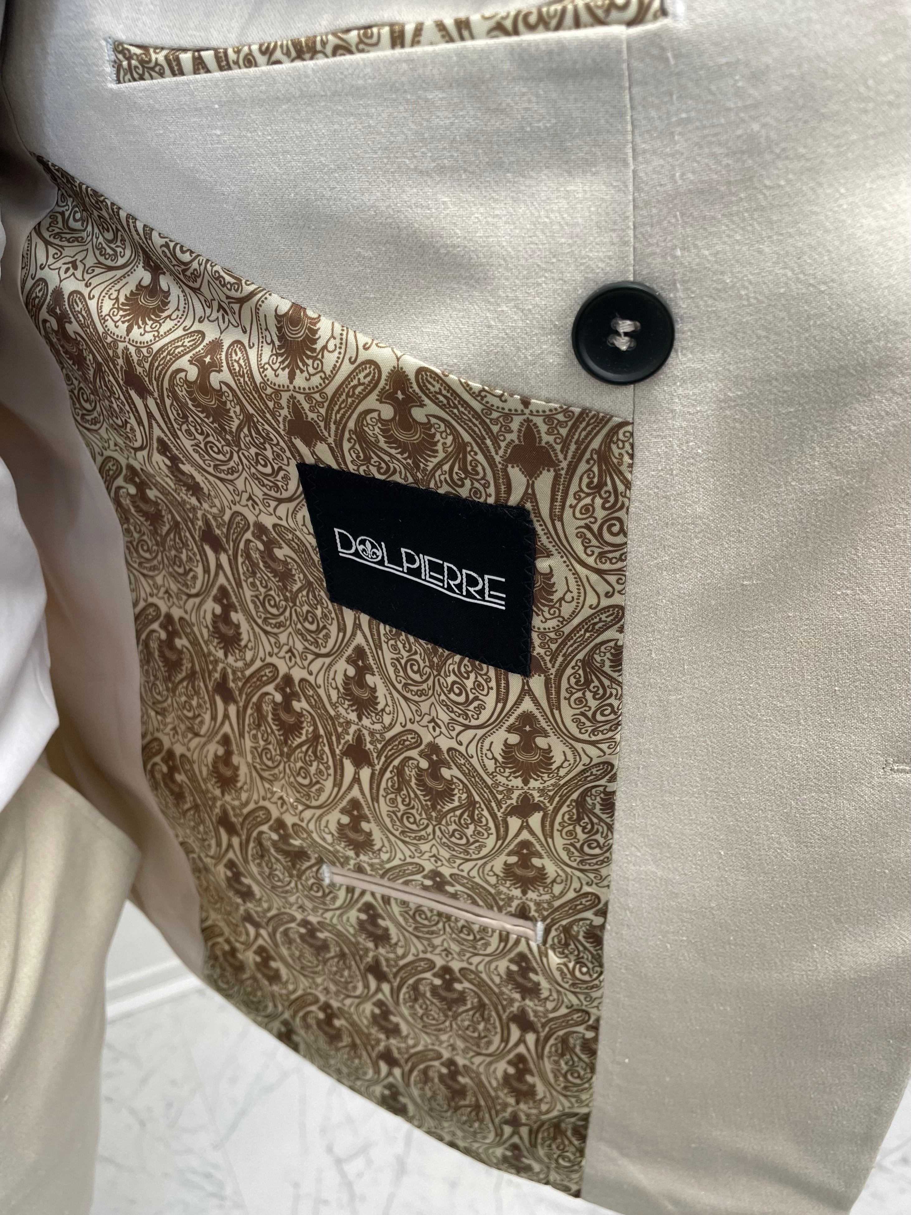 Santorini Pastel Beige Double Breasted Heren 2-delig Pak Patroon