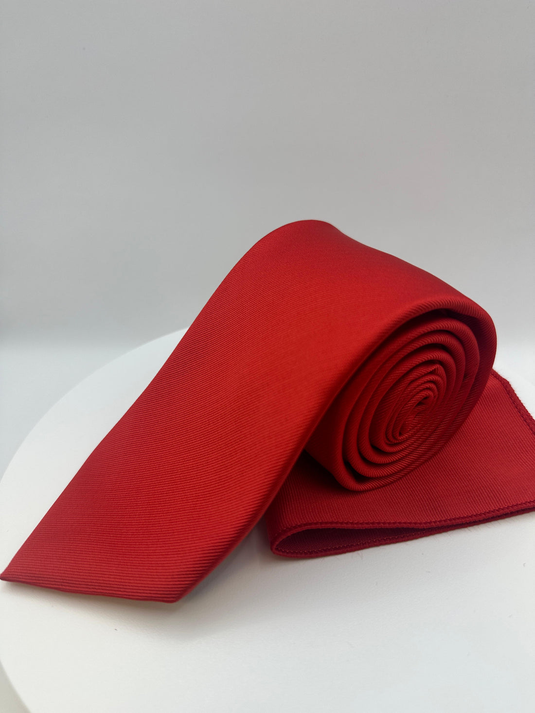 Rood Satijn - Stropdas en Pochet - Model SP1067