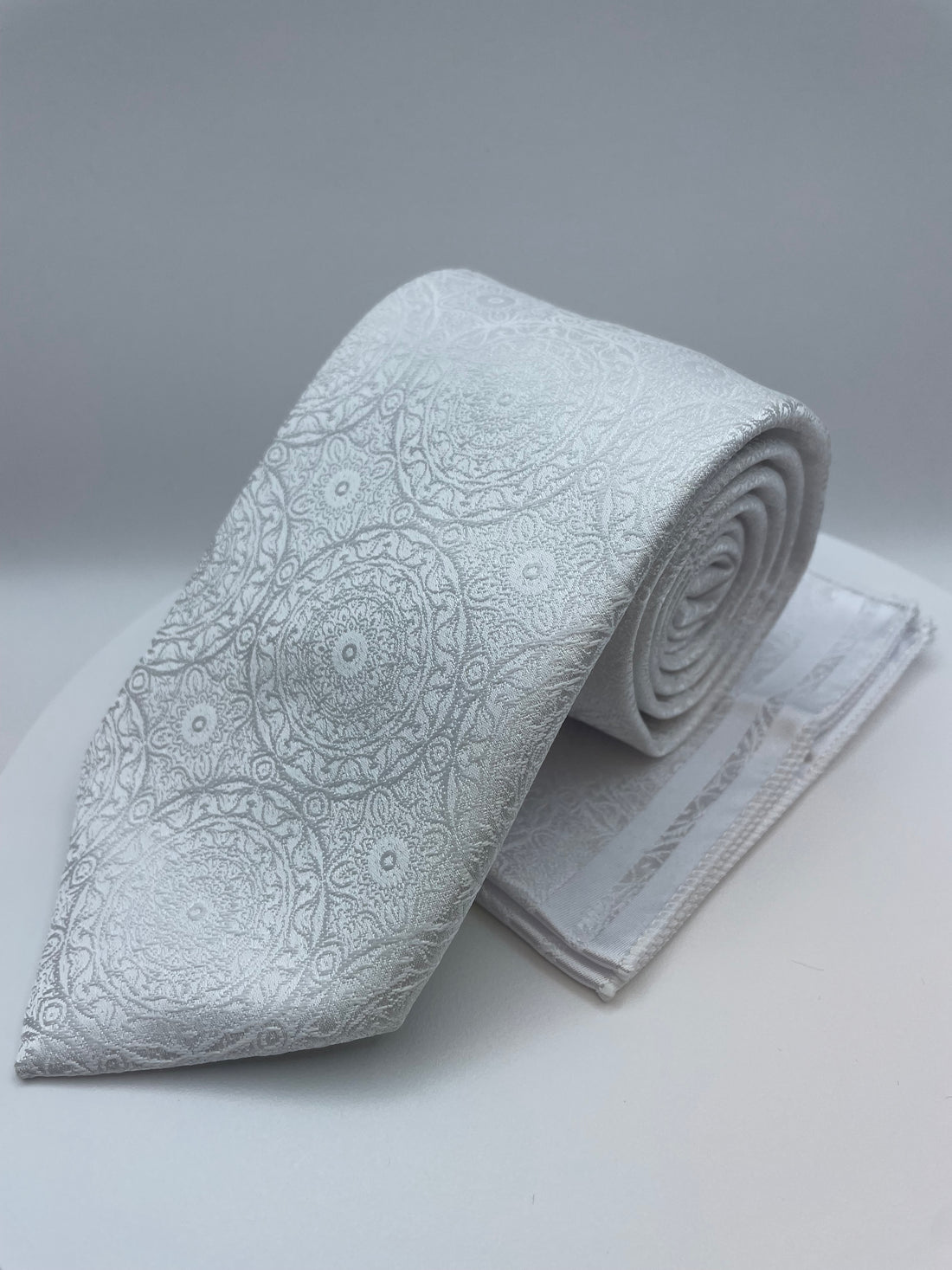 Wit Motief - Stropdas en Pochet - SP1043
