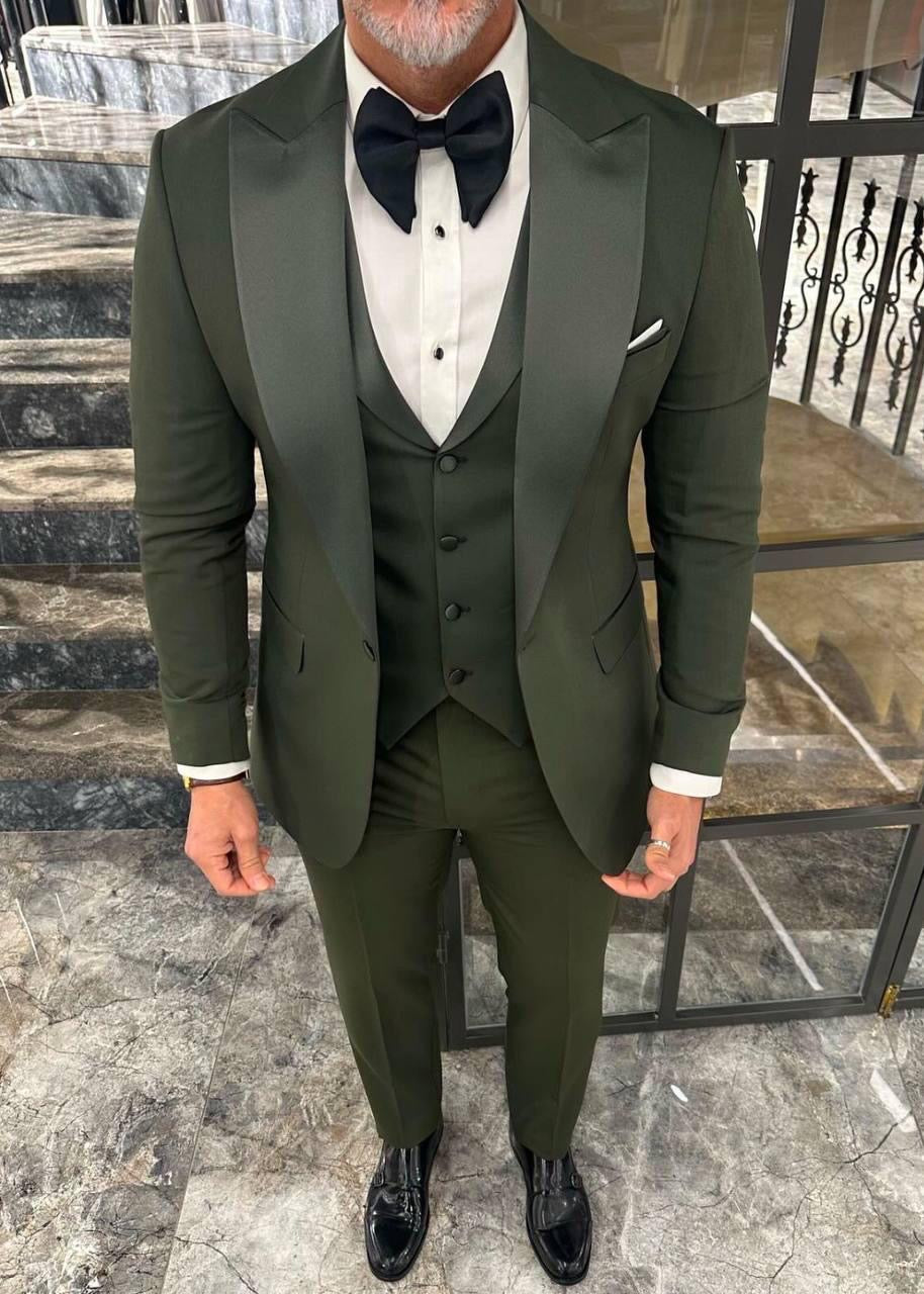 Venice Donker Groen Heren 3-delig Smoking Tuxedo Pak