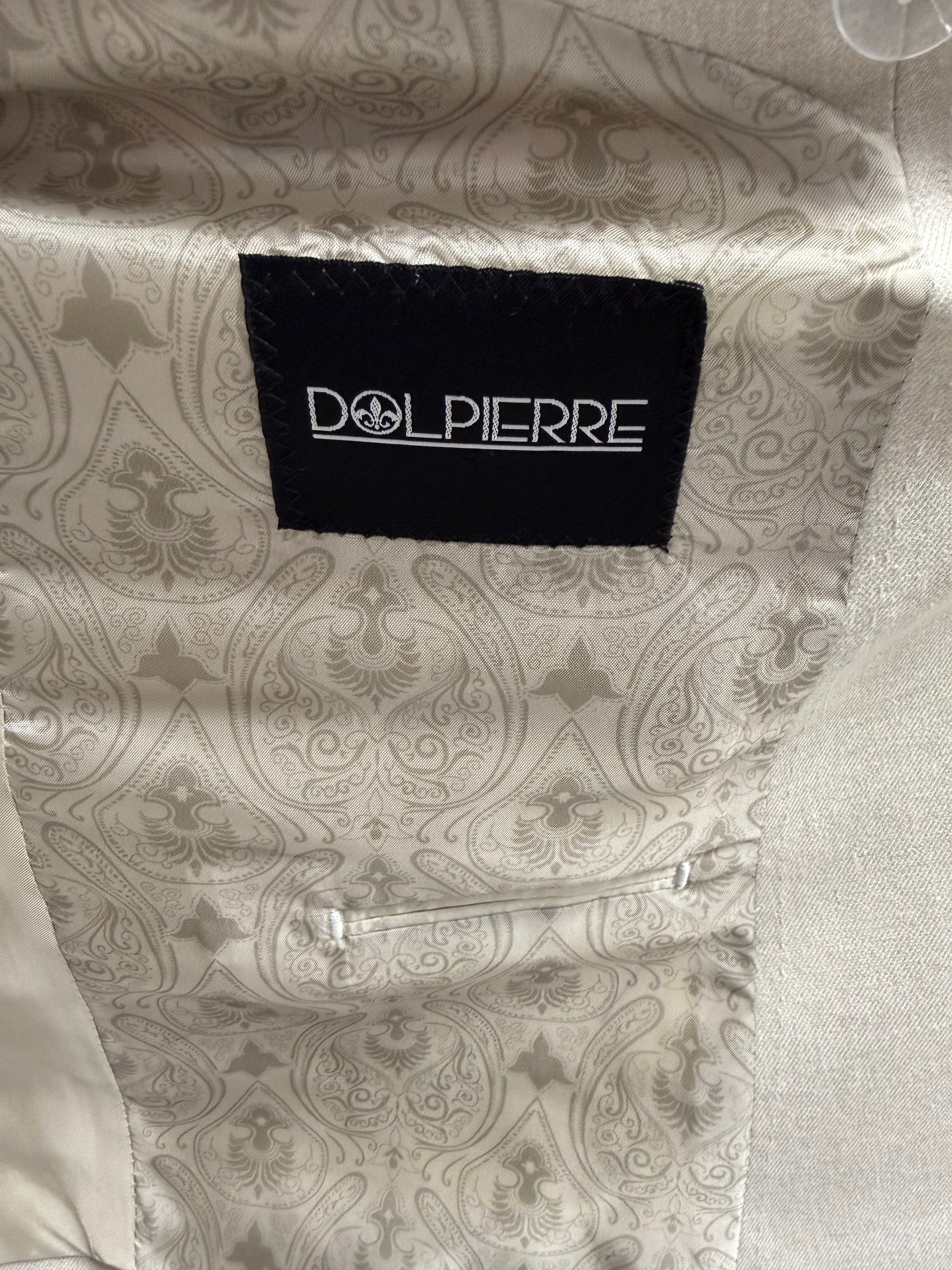 Malibu Double Breasted Beige Wit Patroon Heren Pak