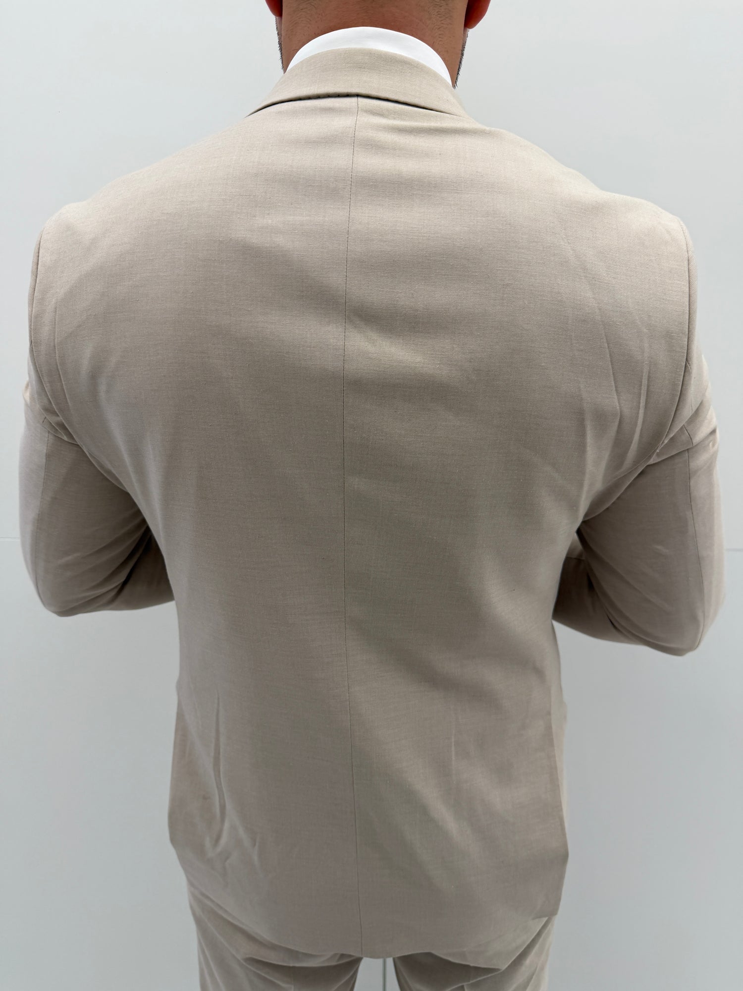 Almeria Beige Patroon Heren 3-delig Pak