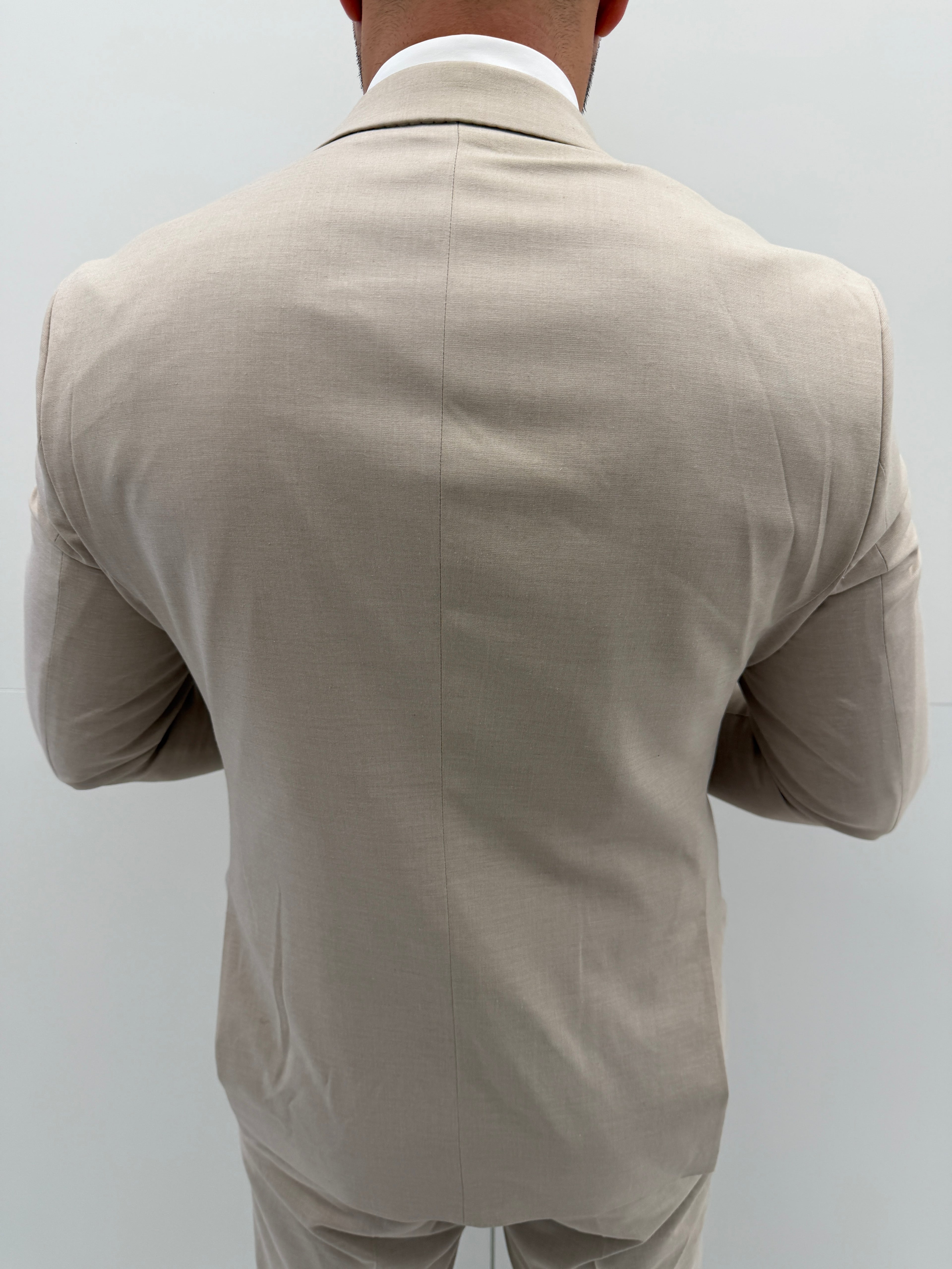 Almeria Beige Patroon Heren 3-delig Pak