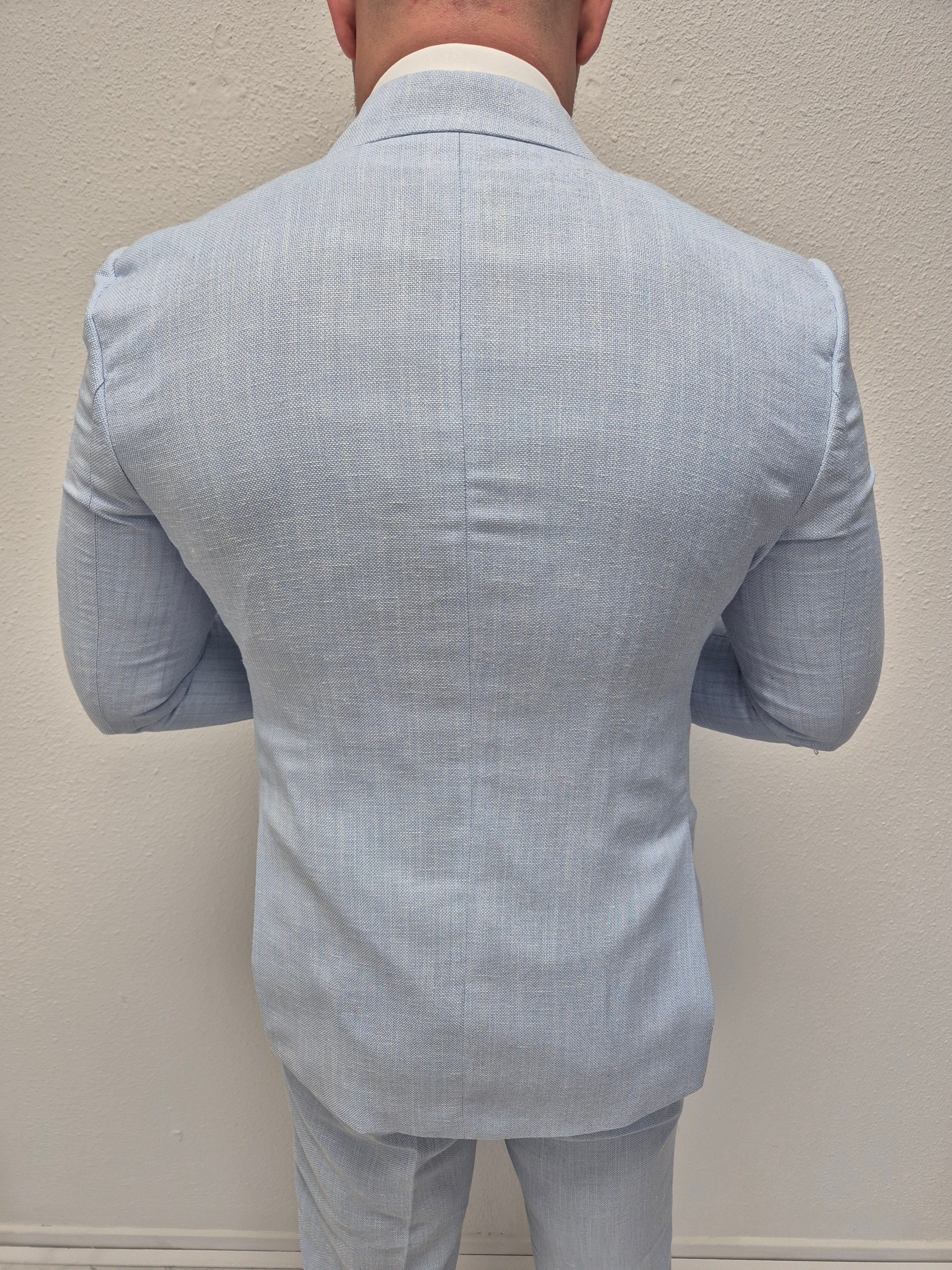 Amalfi Pastel Blauw Heren 3-delig Pak Patroon