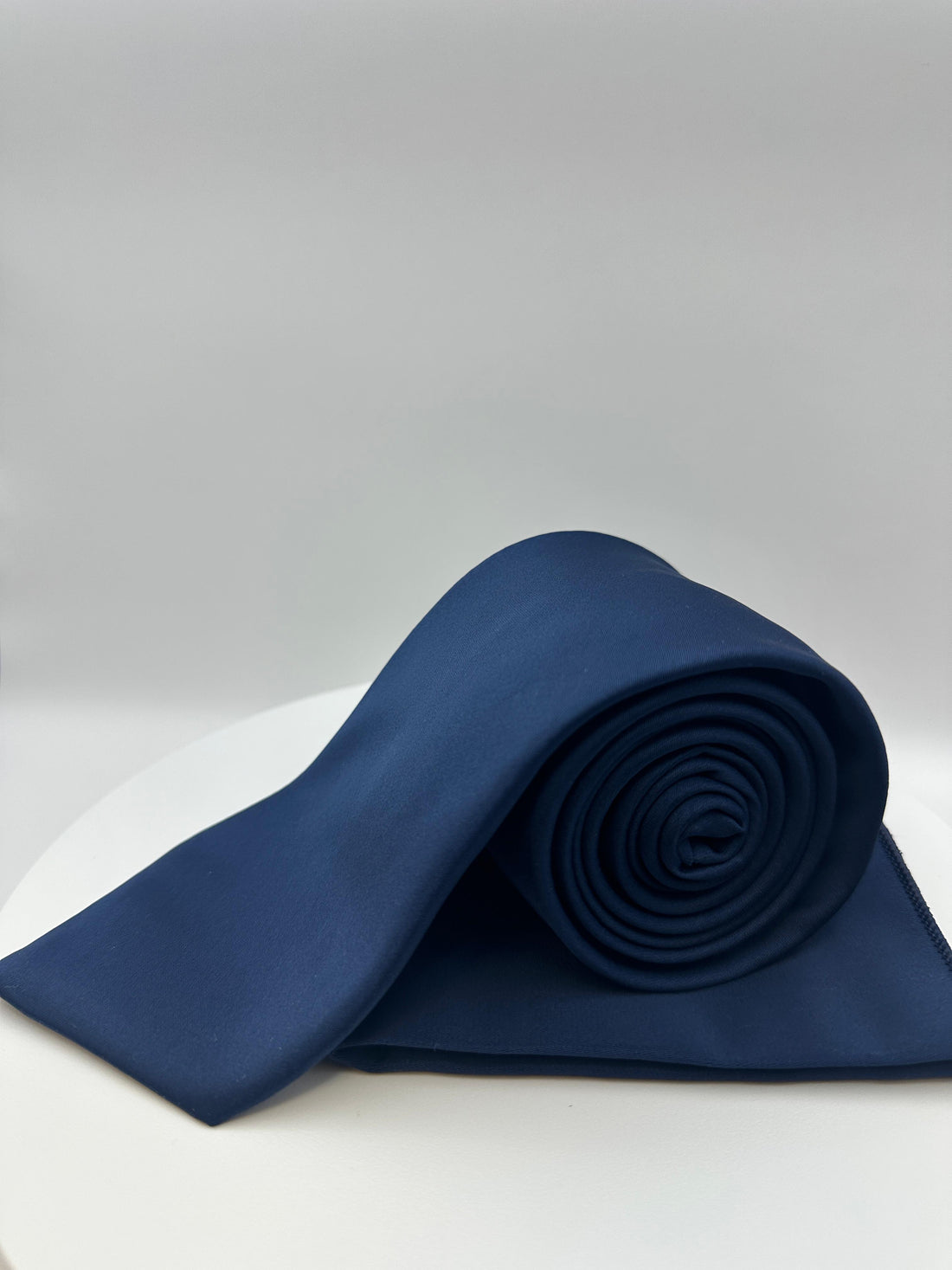 Donker Blauw Satijn - Stropdas en Pochet - Model SP1056
