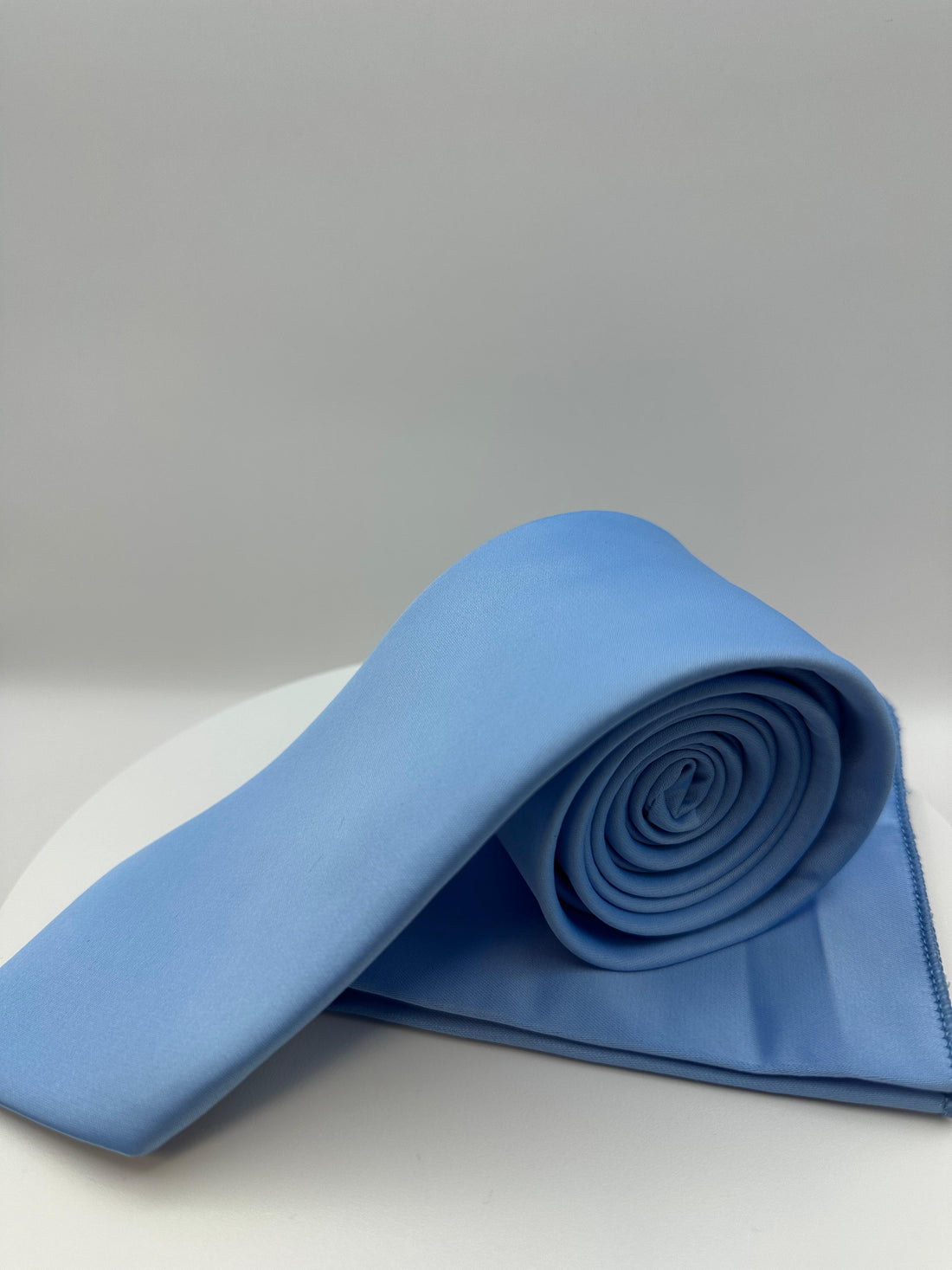 Licht Blauw Satijn - Stropdas en Pochet - Model SP1062