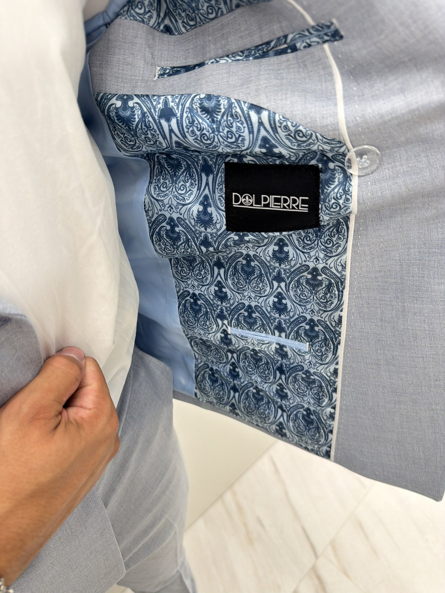 Cannes Pastel Blauw Double Breasted Heren 2-delig Pak