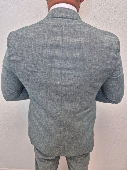 Capri Pastel Groen Heren 3-delig Pak Patroon
