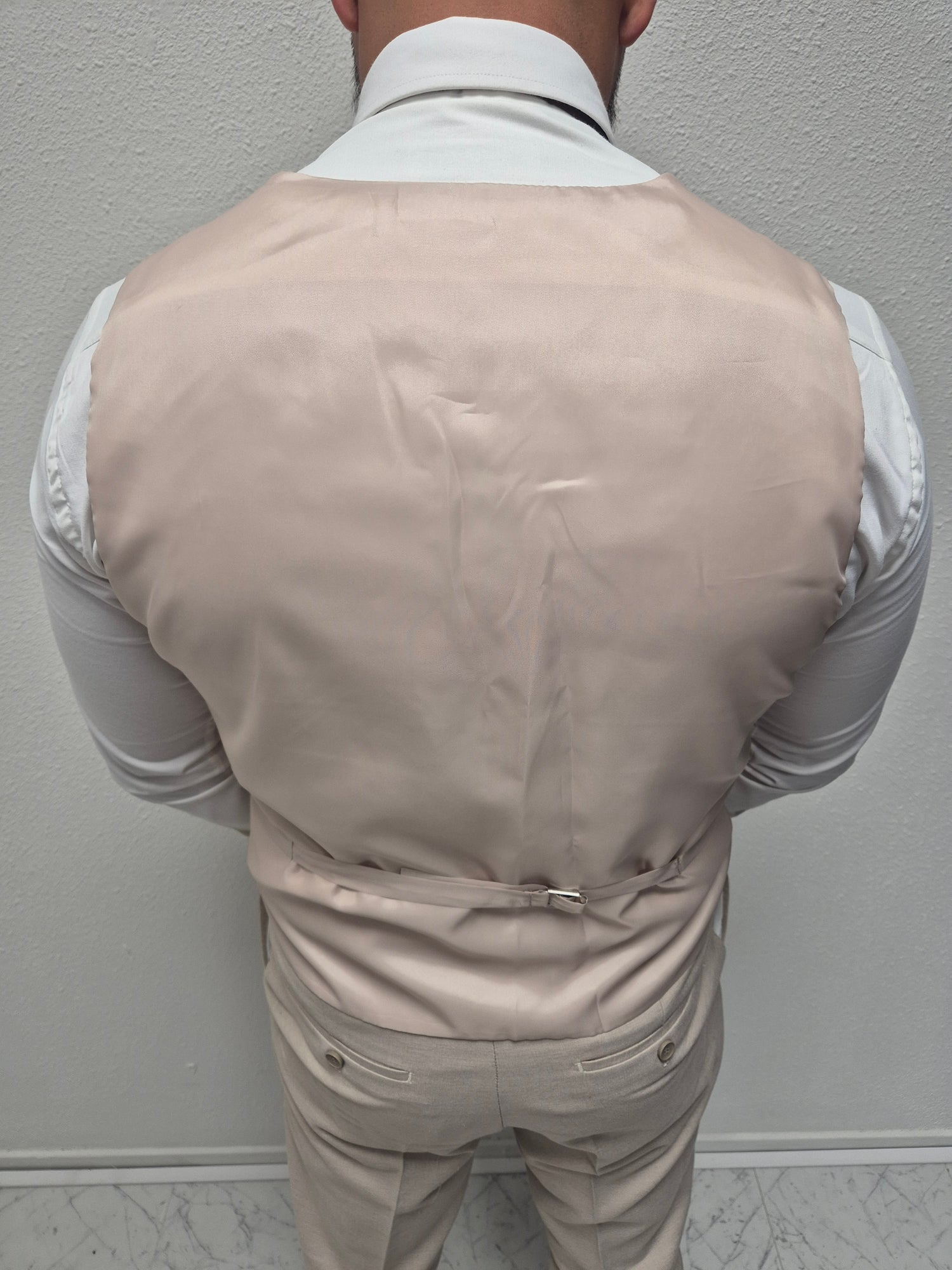 Corfu Beige Heren 3-delig Pak Patroon