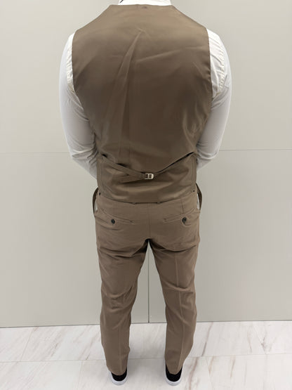 Doha Desert Taupe Heren 3-delig Pak