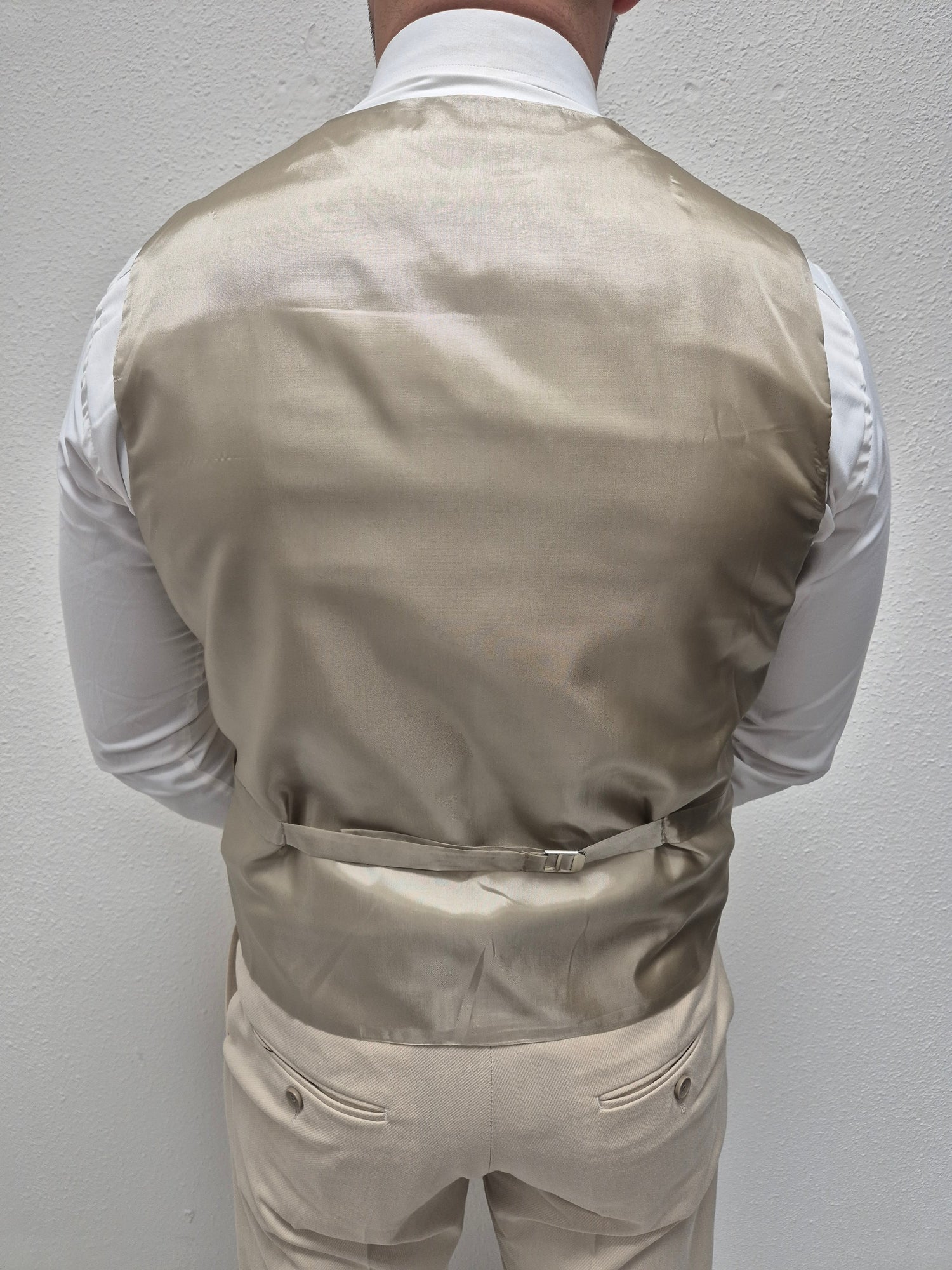 Malibu Beige Patroon Heren 3-delig Pak
