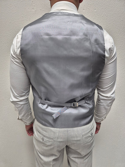 Malibu Licht Grijs Patroon Heren 3-delig Pak