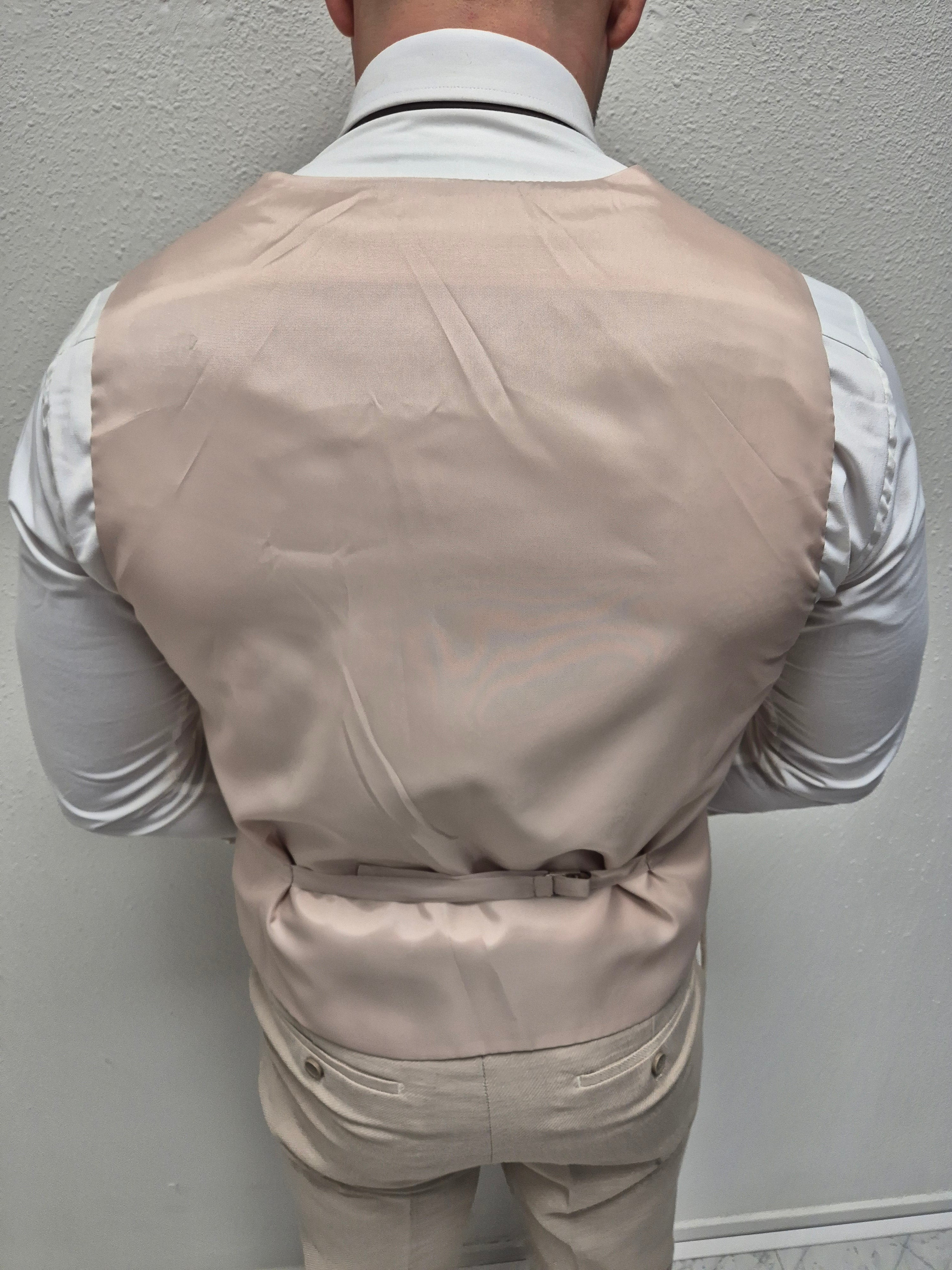 Monaco Beige Heren 3-delig Pak Patroon