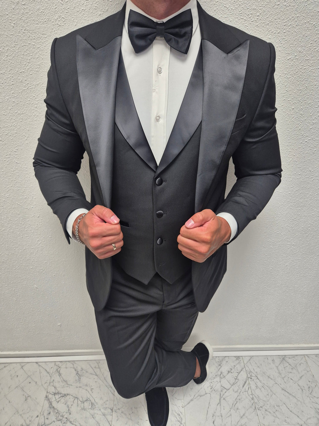 Monaco Noir Zwart Heren 3-delig Smoking Tuxedo Pak