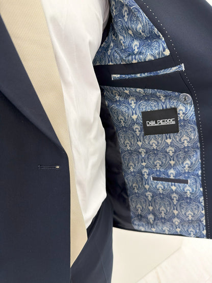 Monaco Double Breasted Marine Blauw Heren 2-delig Pak