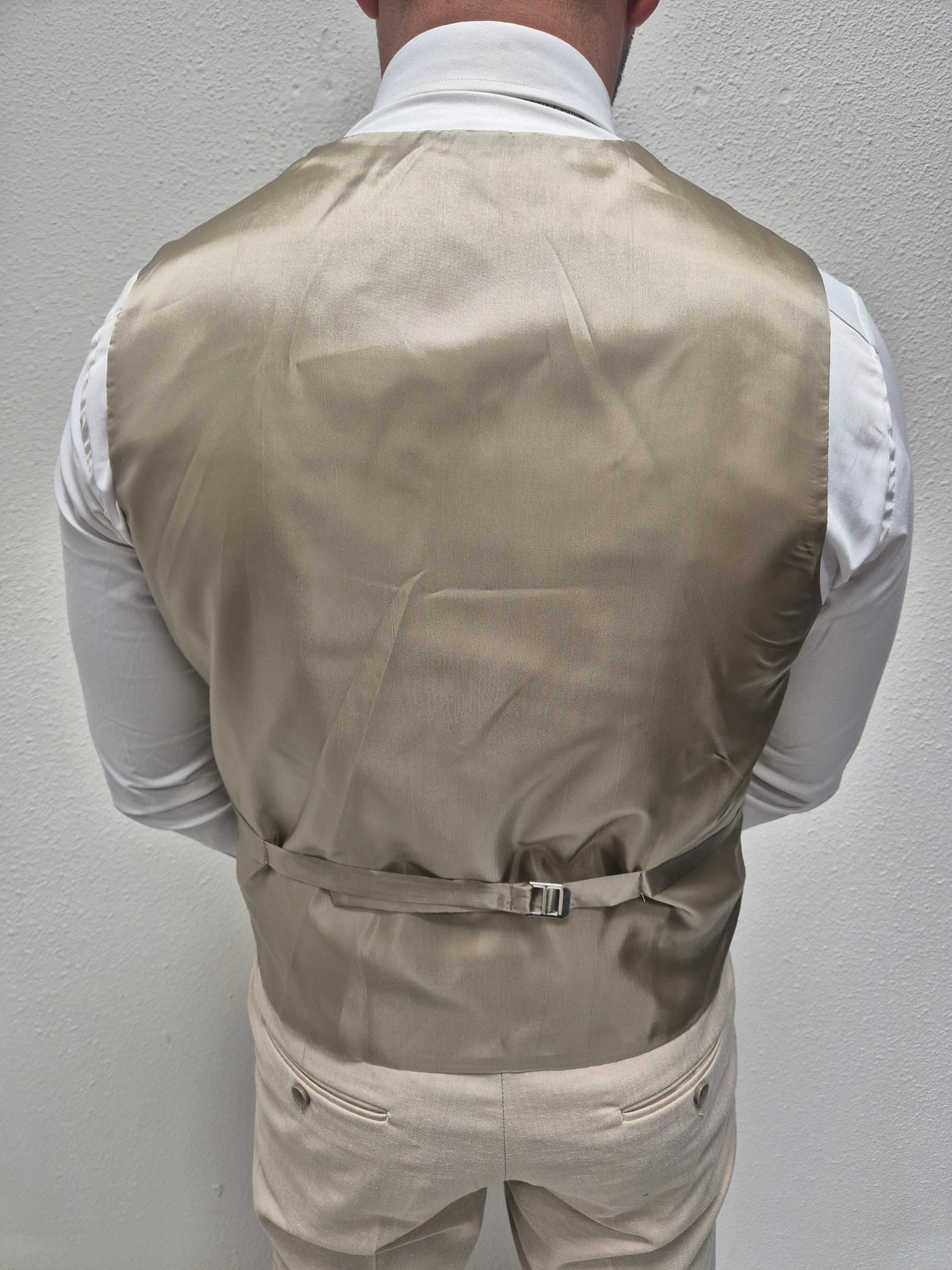 Muscat Beige Patroon Heren 3-delig Pak