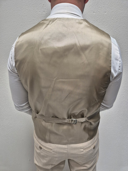 Muscat Beige Patroon Heren 3-delig Pak