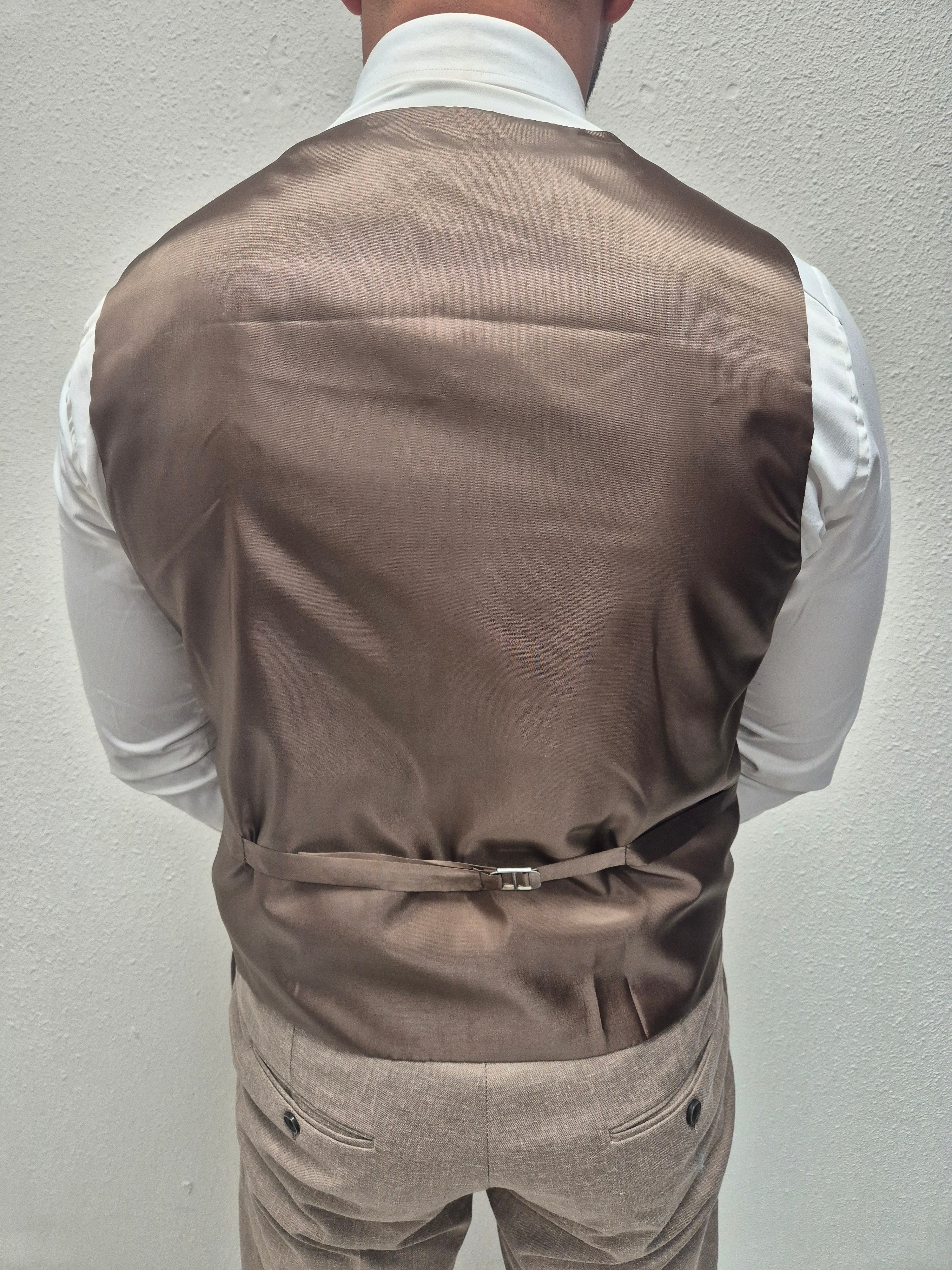 Muscat Taupe Patroon Heren 3-delig Pak