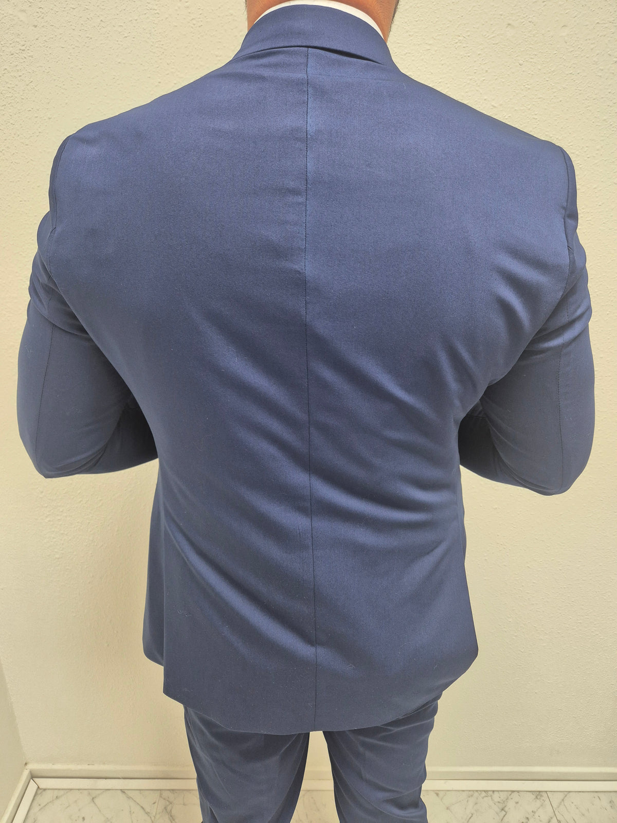 Modification Munion Pak Oxford Marine Blauw Heren 3-delig Pak Klassiek – DOLPIERRE