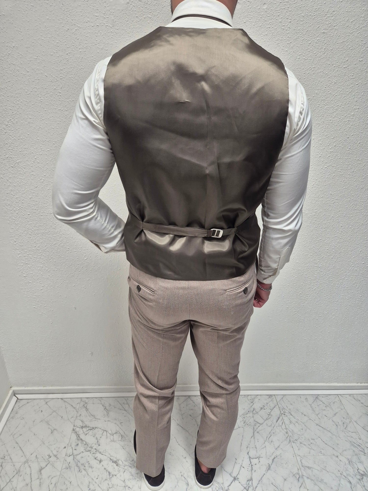 Parma Taupe Heren 3-delig Pak Patroon