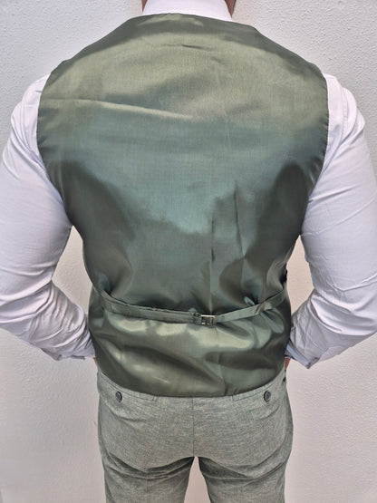 Rhodos Pastel Groen Heren 3-delig Pak Patroon