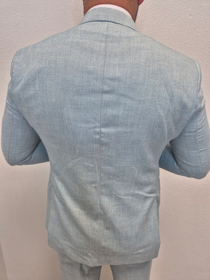 Rhodos Turquoise Blauw Heren 3-delig Pak Patroon