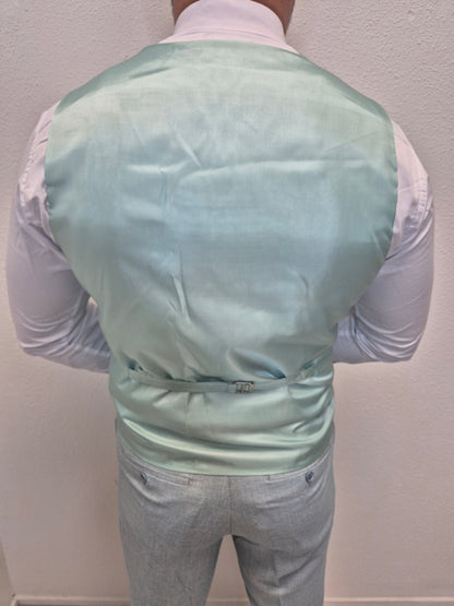 Rhodos Turquoise Blauw Heren 3-delig Pak Patroon