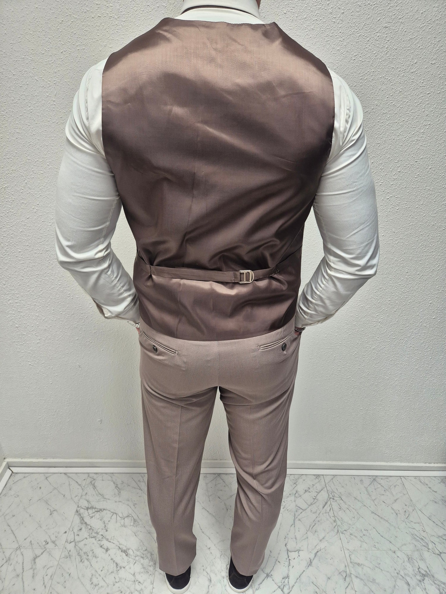 Salento Taupe Heren 3-delig Pak Klassiek