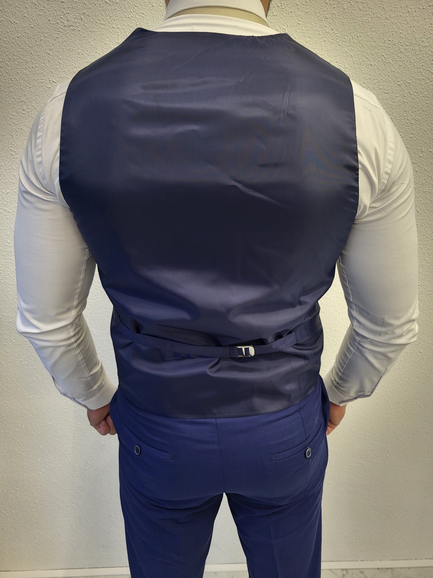 Santiago Blauw Beige Combi Heren 3-delig Pak Klassiek