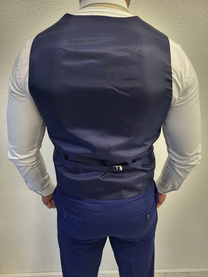 Santiago Blauw Beige Combi Heren 3-delig Pak Klassiek