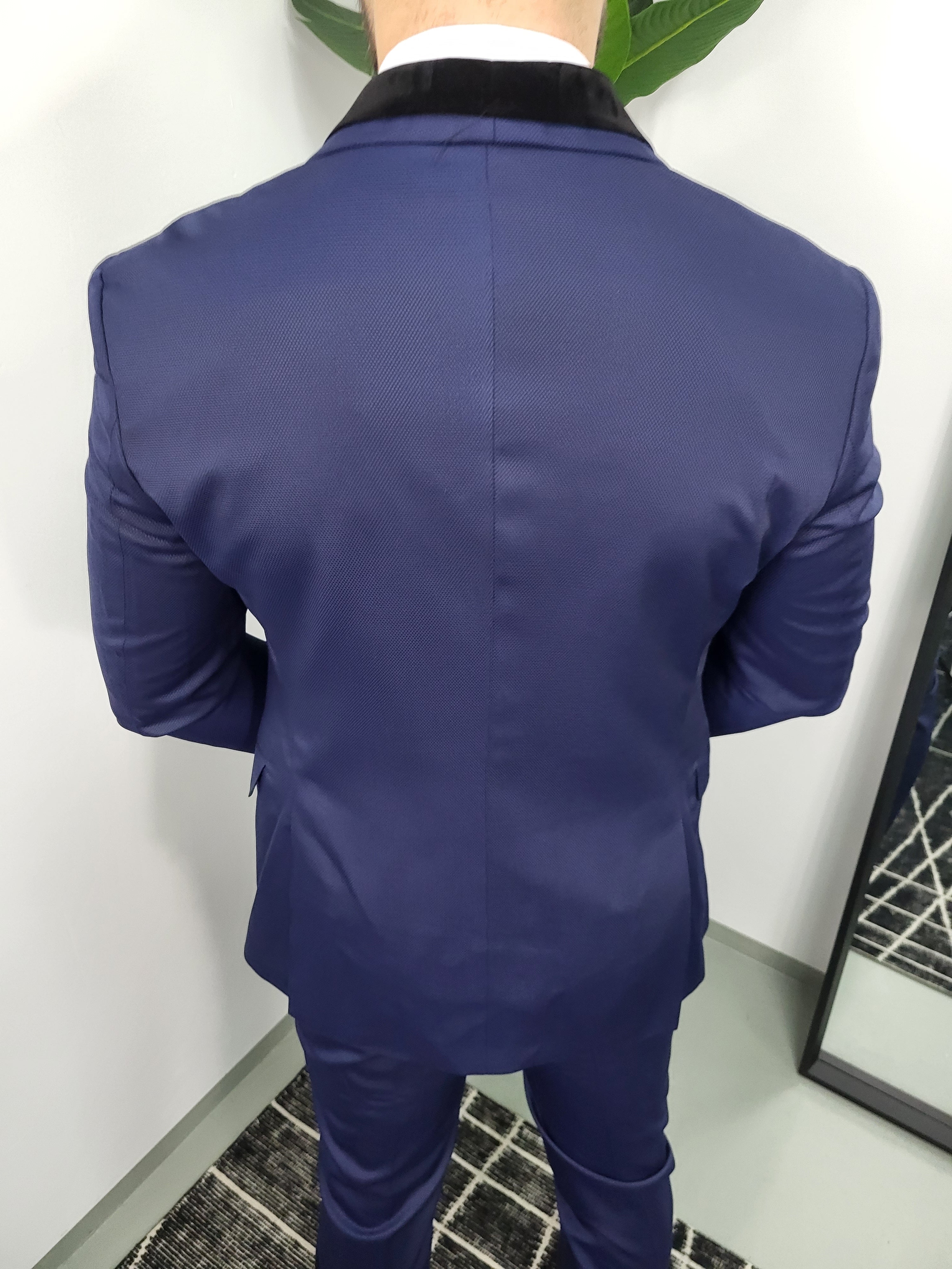 Lima Smoking Heren 3-delig Trouw Pak Donker Blauw (Incl. Overhemd, Vlinderdas &amp; Pochet)