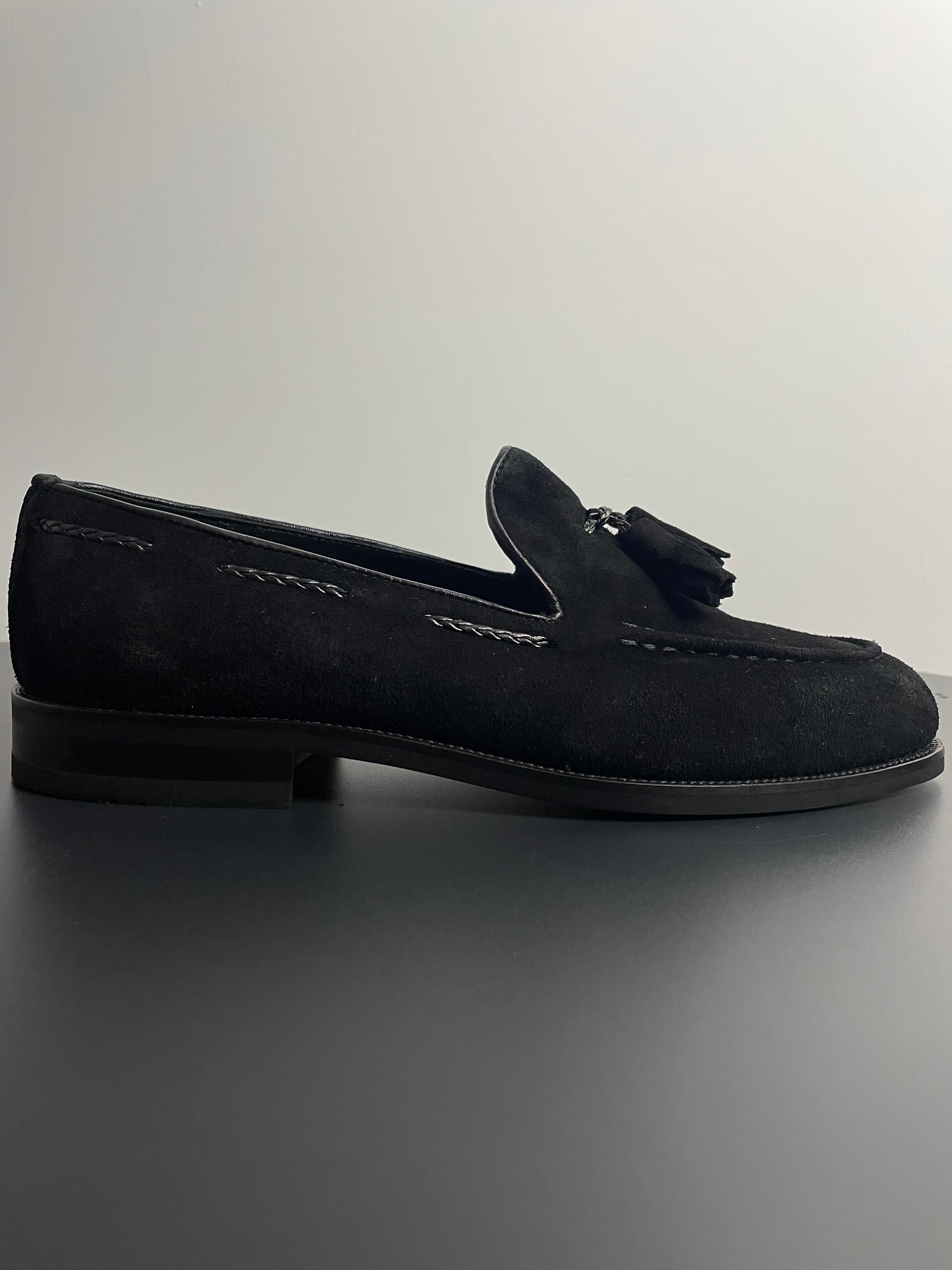 Florence Zwart Leren Suede Mocassins - Loafers - Instappers